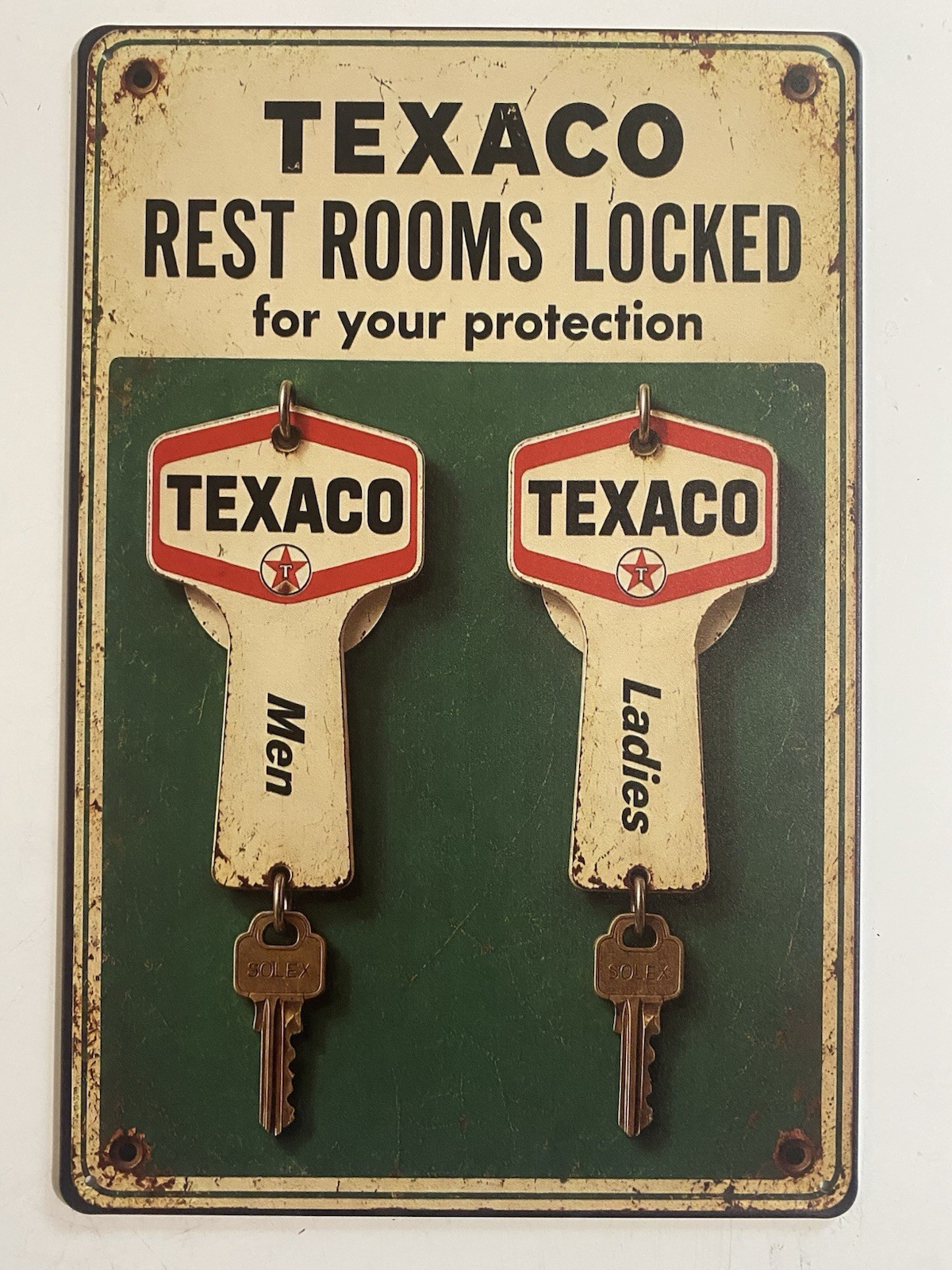 Texaco Gasoline Gas & Oil Sign - Texas Fuel Company - Vintage Restrooms Texaco Gasoline Gas & Oil Sign - Texas Fuel Company - Vintage Restrooms