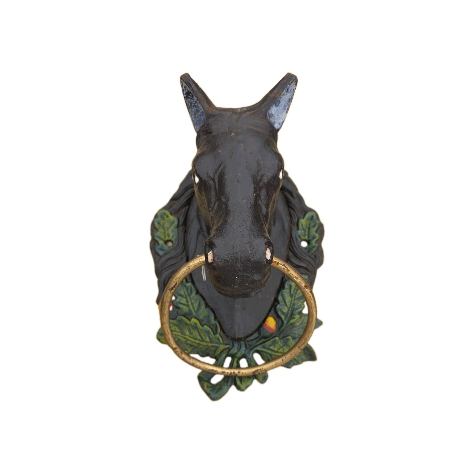 Vintage Cast Iron Horse Door Knocker / Towel Holder / Hitching Post - VERY COOL