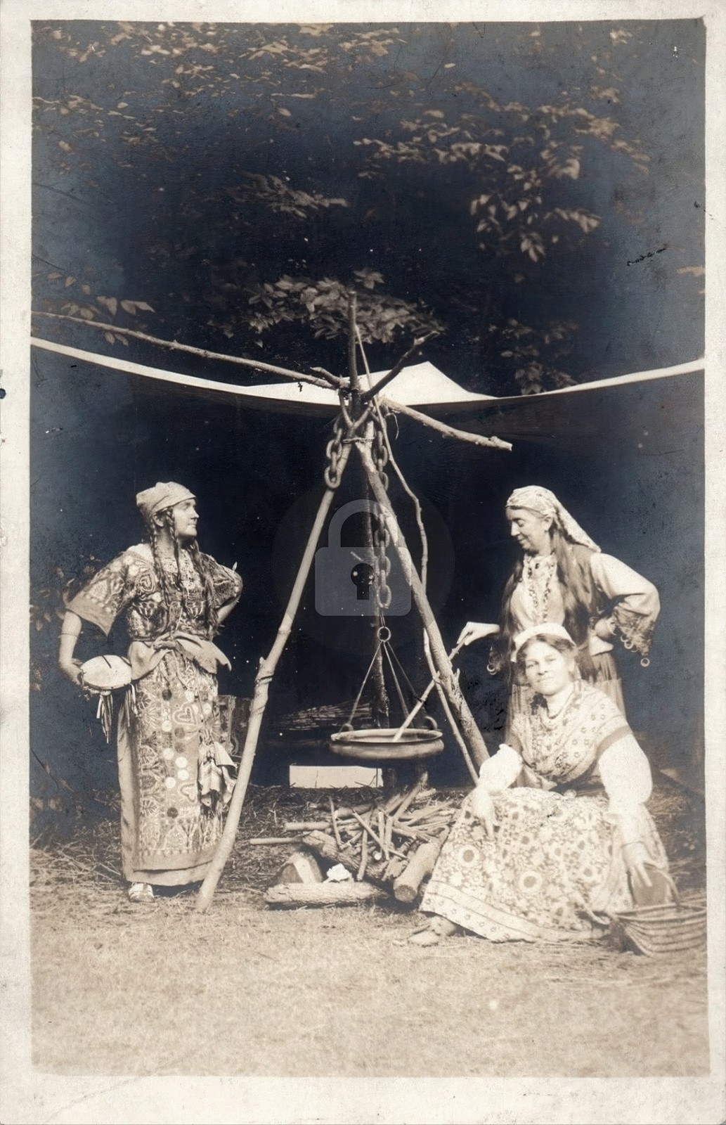 c1920's Candid Gypsy Women Girls Cooking Romani RPPC Photo Postcard COPY c1920's Candid Gypsy Women Girls Cooking Romani RPPC Photo Postcard COPY