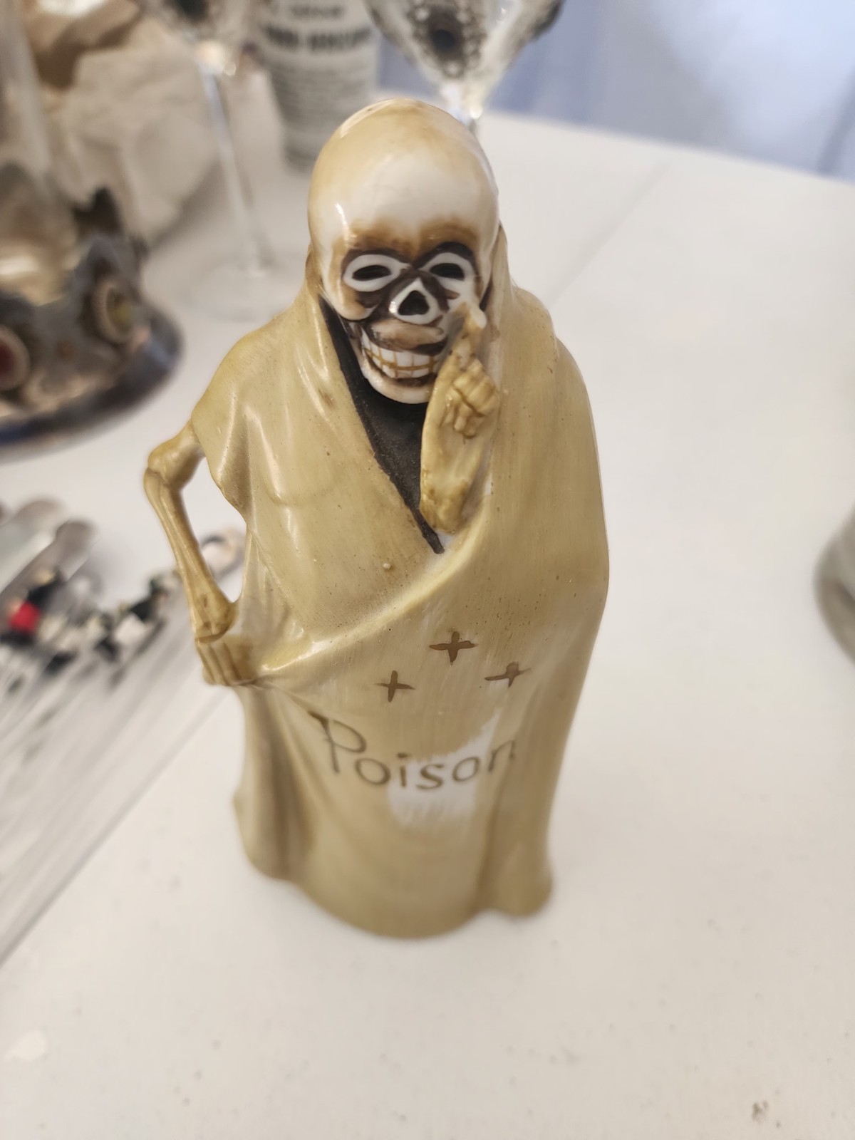 Vintage Grim Reaper Decanter With Scull Shooters Very Rare & Unique Collection Vintage Grim Reaper Decanter With Scull Shooters Very Rare & Unique Collection