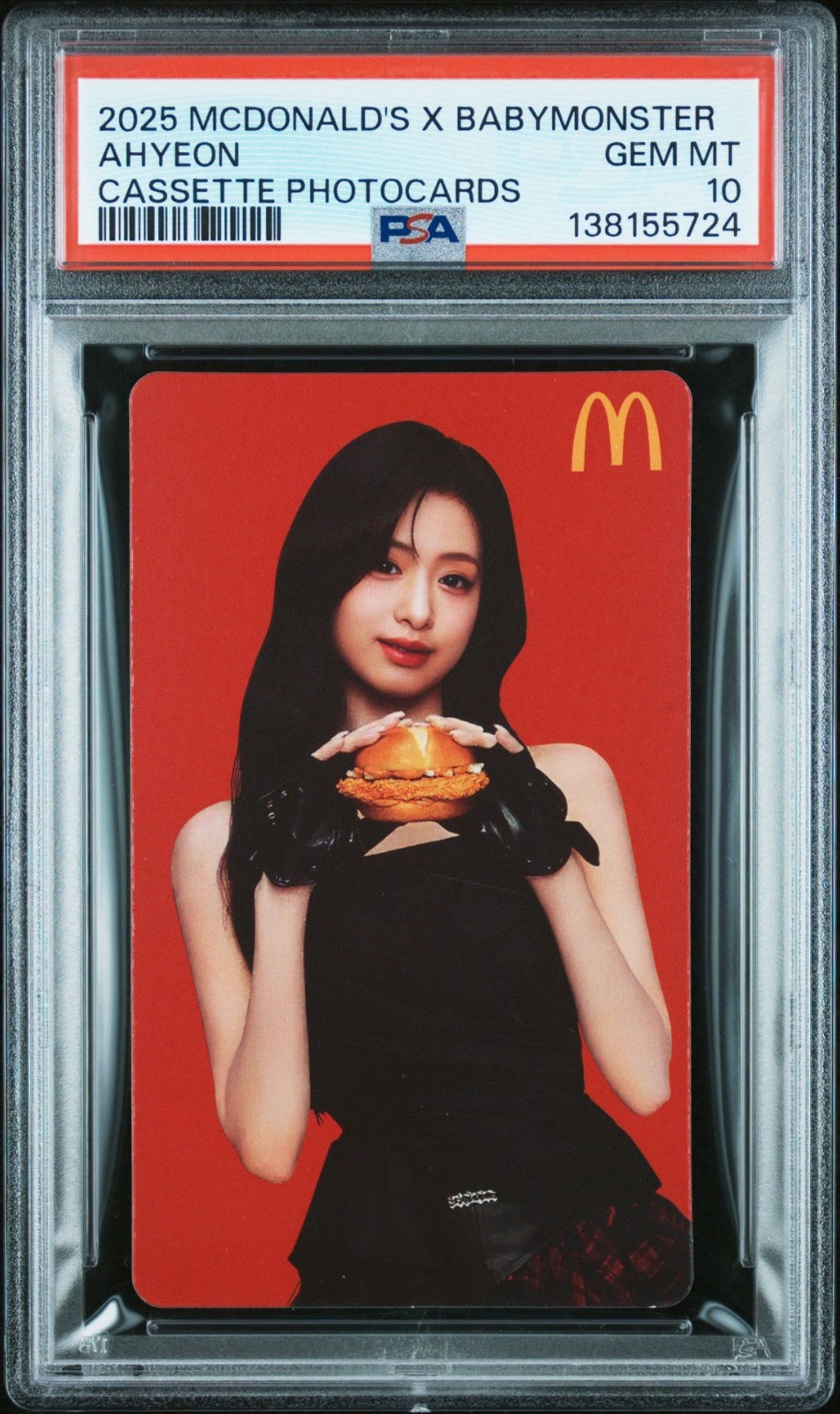 AHYEON 2025 MCDONALD'S X BABYMONSTER CASSETTE GEM MINT PSA 10 AHYEON 2025 MCDONALD'S X BABYMONSTER CASSETTE GEM MINT PSA 10