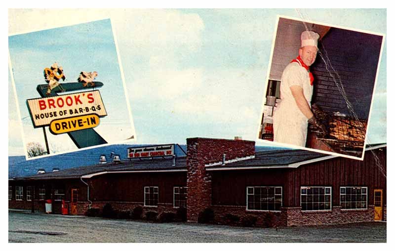 Oneonta NY postcard BROOKS HOUSE OF BAR-B-Q'S DRIVE-IN RESTAURANT s/06 AT3461 Oneonta NY postcard BROOKS HOUSE OF BAR-B-Q'S DRIVE-IN RESTAURANT s/06 AT3461