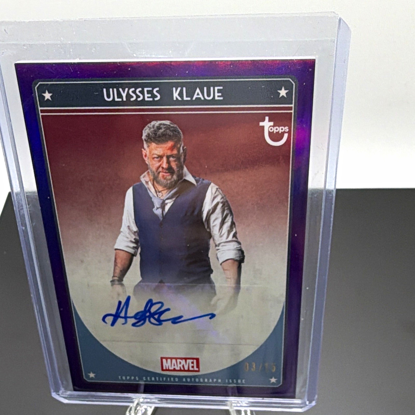 2026 Topps Brooklyn Andy Serkis Ulysses Klaue Auto Purple /15 MUA-AS