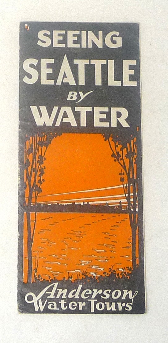 Seattle Travel Brochure Water Tourism Birdseye Map c1940s Elliott Bay Seattle Travel Brochure Water Tourism Birdseye Map c1940s Elliott Bay