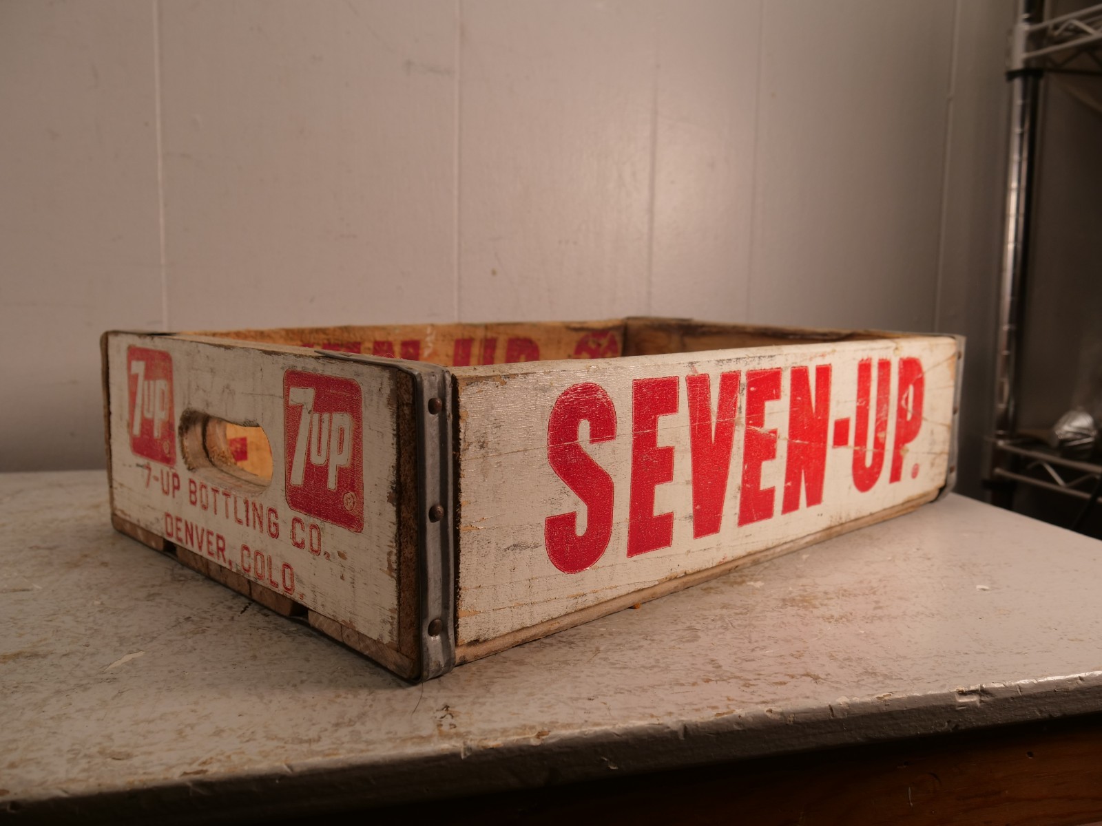 Vintage Wooden 7-Up Seven-Up Soda Crate Wood Box Denver Colorado 1972 Vintage Wooden 7-Up Seven-Up Soda Crate Wood Box Denver Colorado 1972