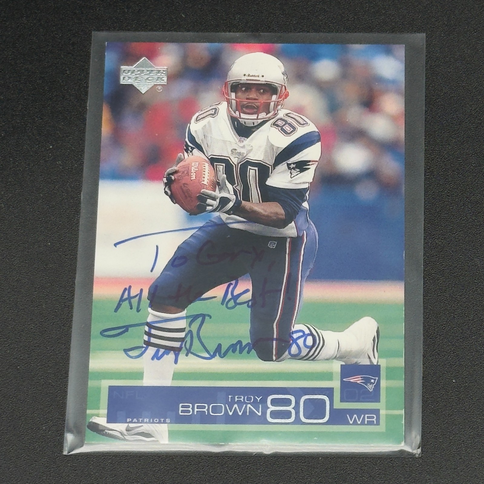Autographed Troy Brown New England Patriots Card - Upper Deck Signed