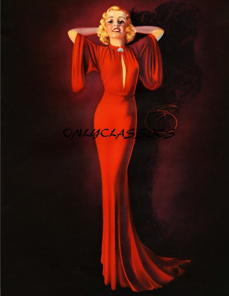1934 Vintage Billy Devorss Glamour PinUp Print Art Deco Svelte Blonde Beauty 1934 Vintage Billy Devorss Glamour PinUp Print Art Deco Svelte Blonde Beauty