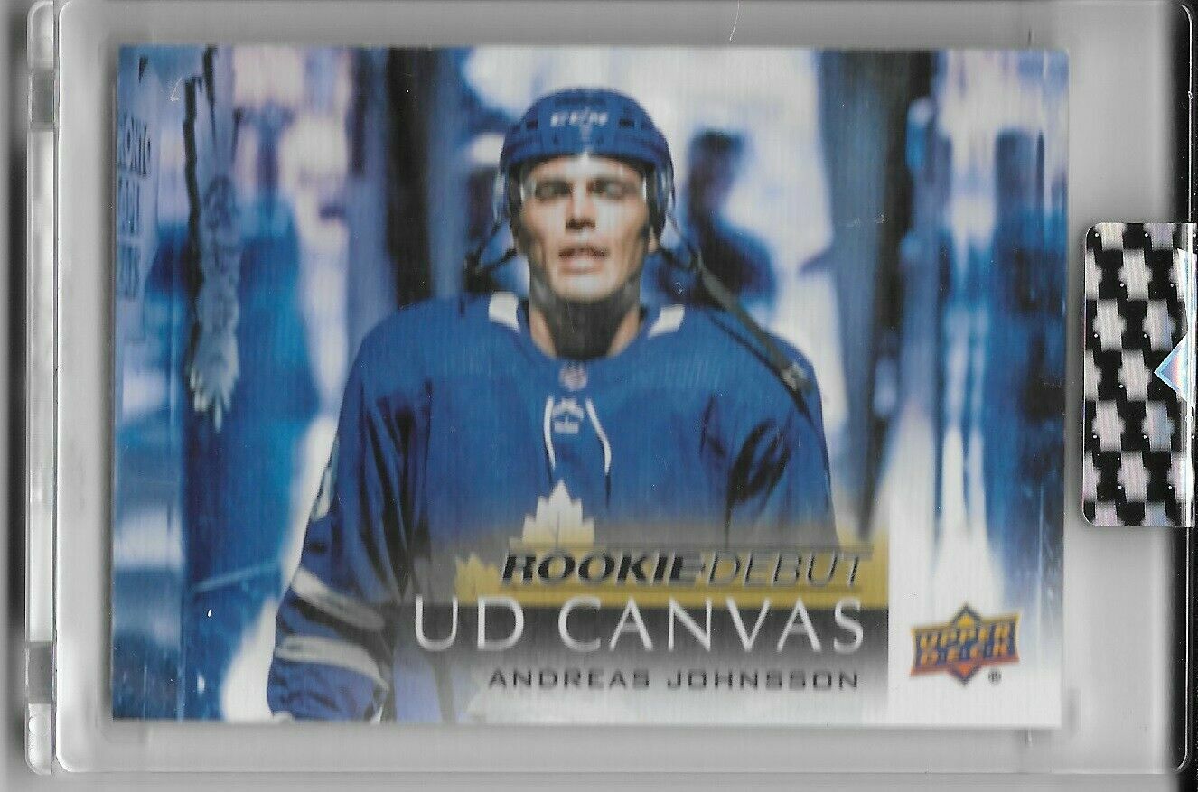 18-19 UD NHL CLEAR CUT ANDREAS JOHNSSON CANVAS RC DEBUT ROOKIE #RD-8 SP - 2018