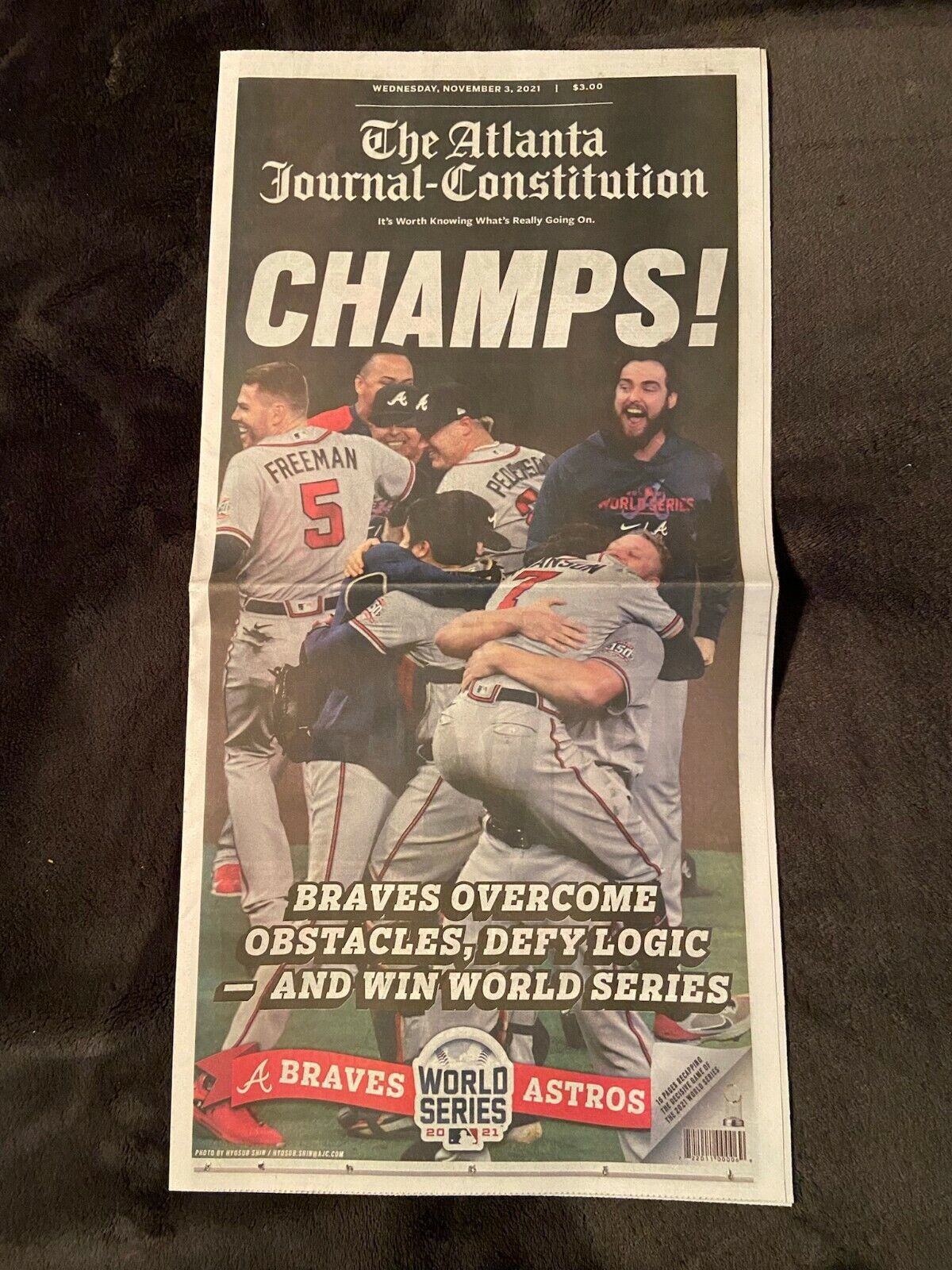 AJC Atlanta Braves Special Edition World Series Champs Newspaper Nov 3, 2021