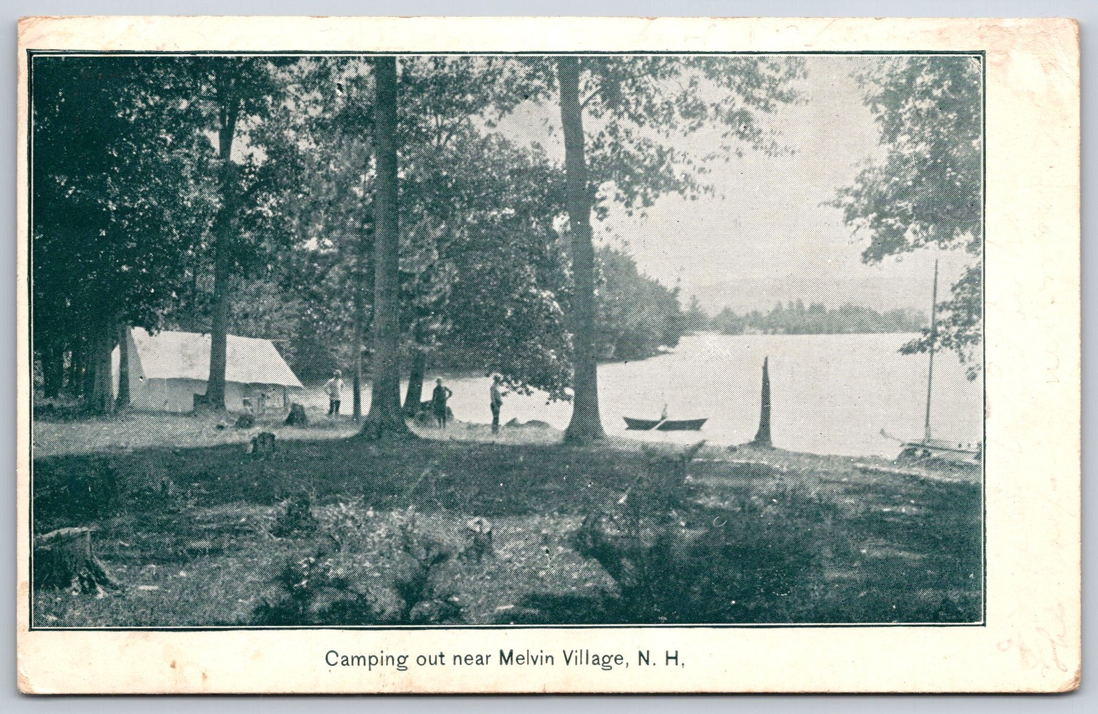 Melvin Village Tuftonboro New Hampshire~Tent Camping Out on Lake~1906 B&W Melvin Village Tuftonboro New Hampshire~Tent Camping Out on Lake~1906 B&W