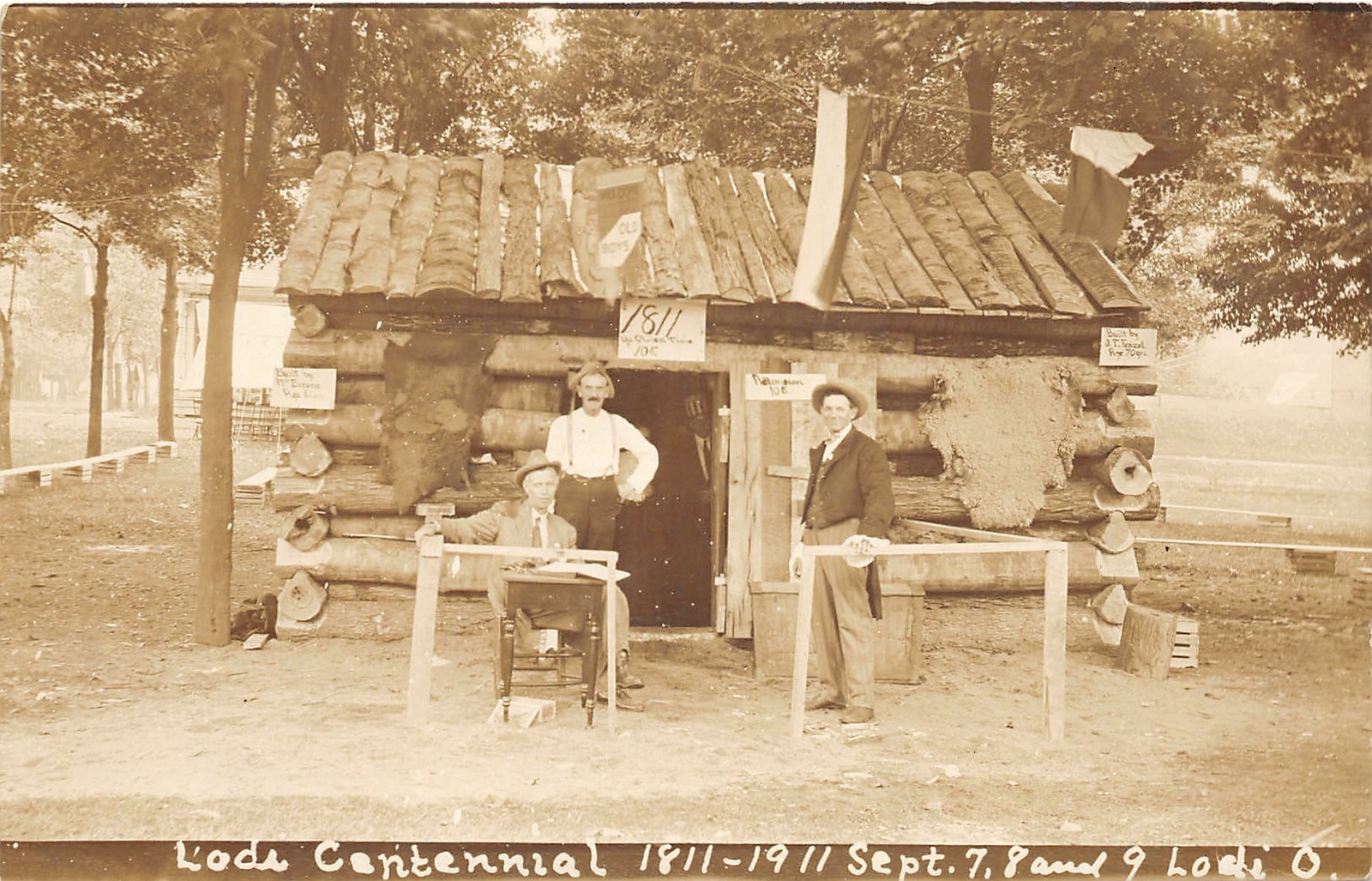 F70/ Lodi Ohio RPPC Postcard Medina Co 1911 Log Cabin Home Coming 7 F70/ Lodi Ohio RPPC Postcard Medina Co 1911 Log Cabin Home Coming 7