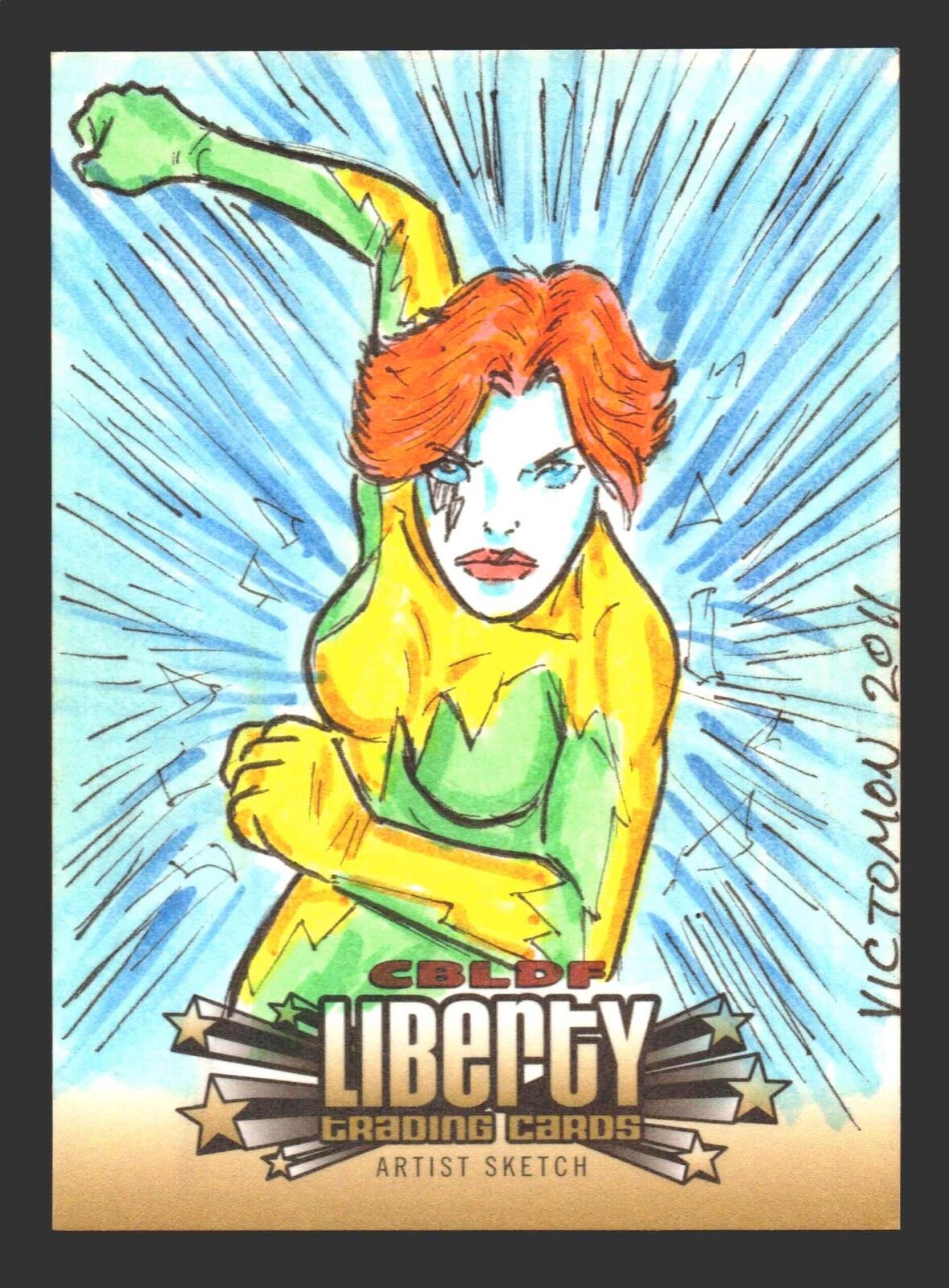2011 Cryptozoic CBLDF Liberty Artist Sketch Card by Victor 