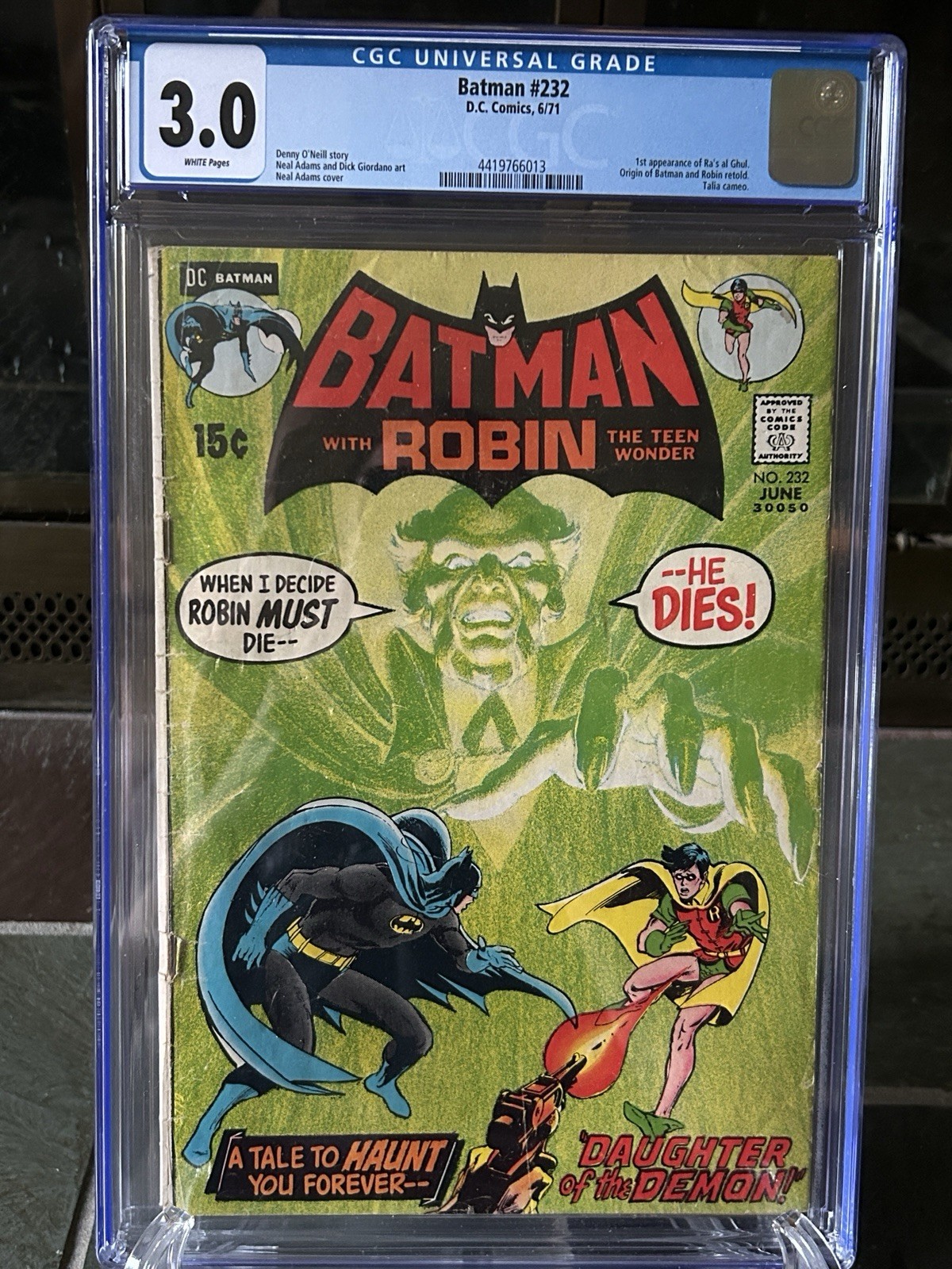 Batman #232 (1971) CGC 3.0 DC Comics 1st appearance of Ra\'s al Ghul Batman #232 (1971) CGC 3.0 DC Comics 1st appearance of Ra\'s al Ghul