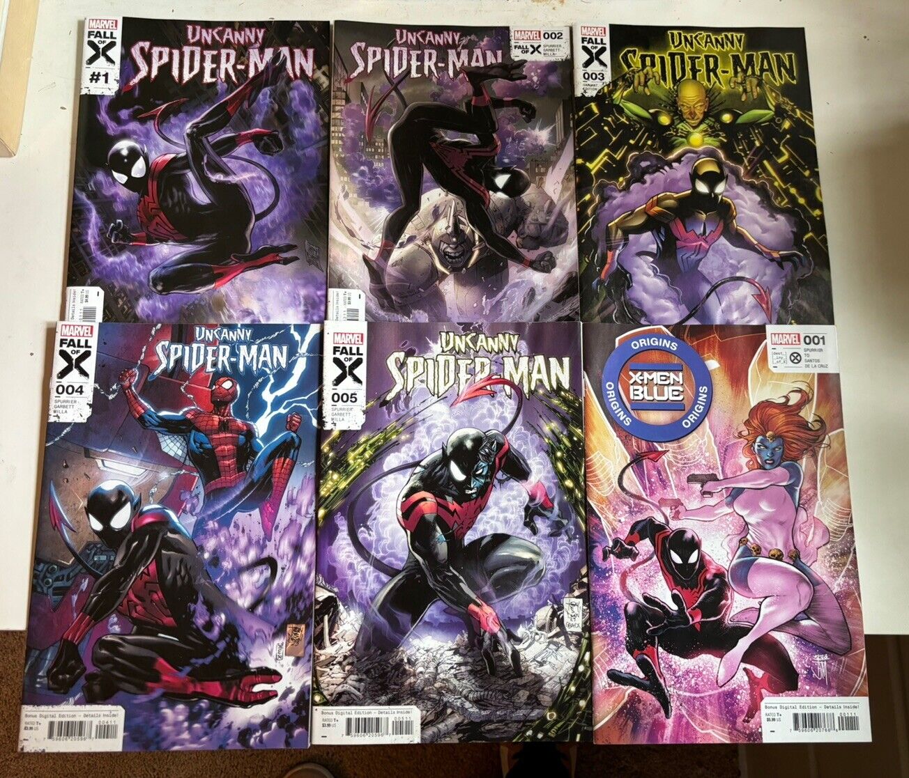 Uncanny Spider-Man 1-5 Complete Run + X-Men Blue Origins  (6 Books)