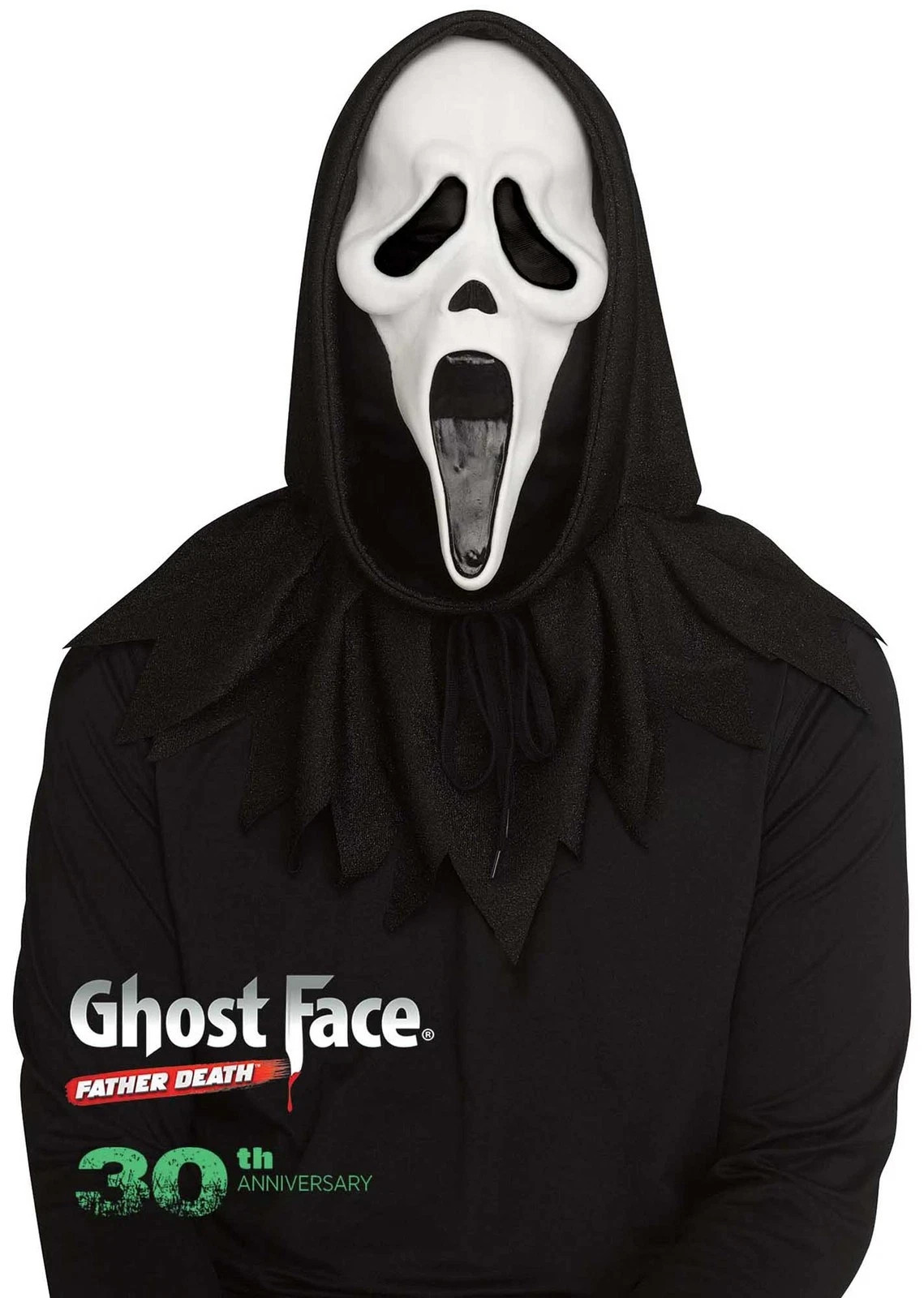 Mens Fun World Scream Ghost Face 30th Anniversary Halloween Costume Mask