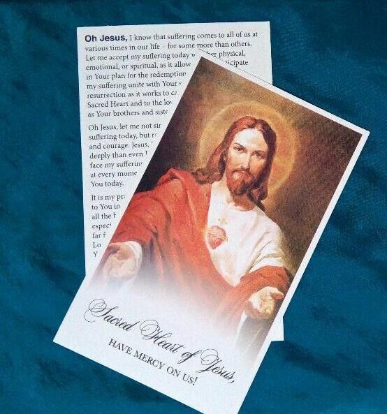 Jesus Christ Holy Card for Easter Prayer #22 Sacred Heart of Jesus Repent