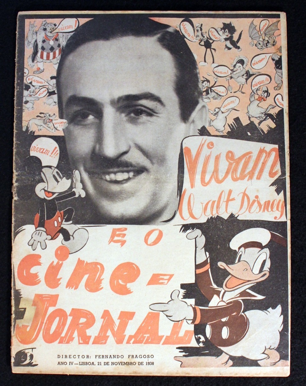 Walt Disney Mickey Mouse November 1938 Vintage Cine Journal Portugal Magazine Walt Disney Mickey Mouse November 1938 Vintage Cine Journal Portugal Magazine