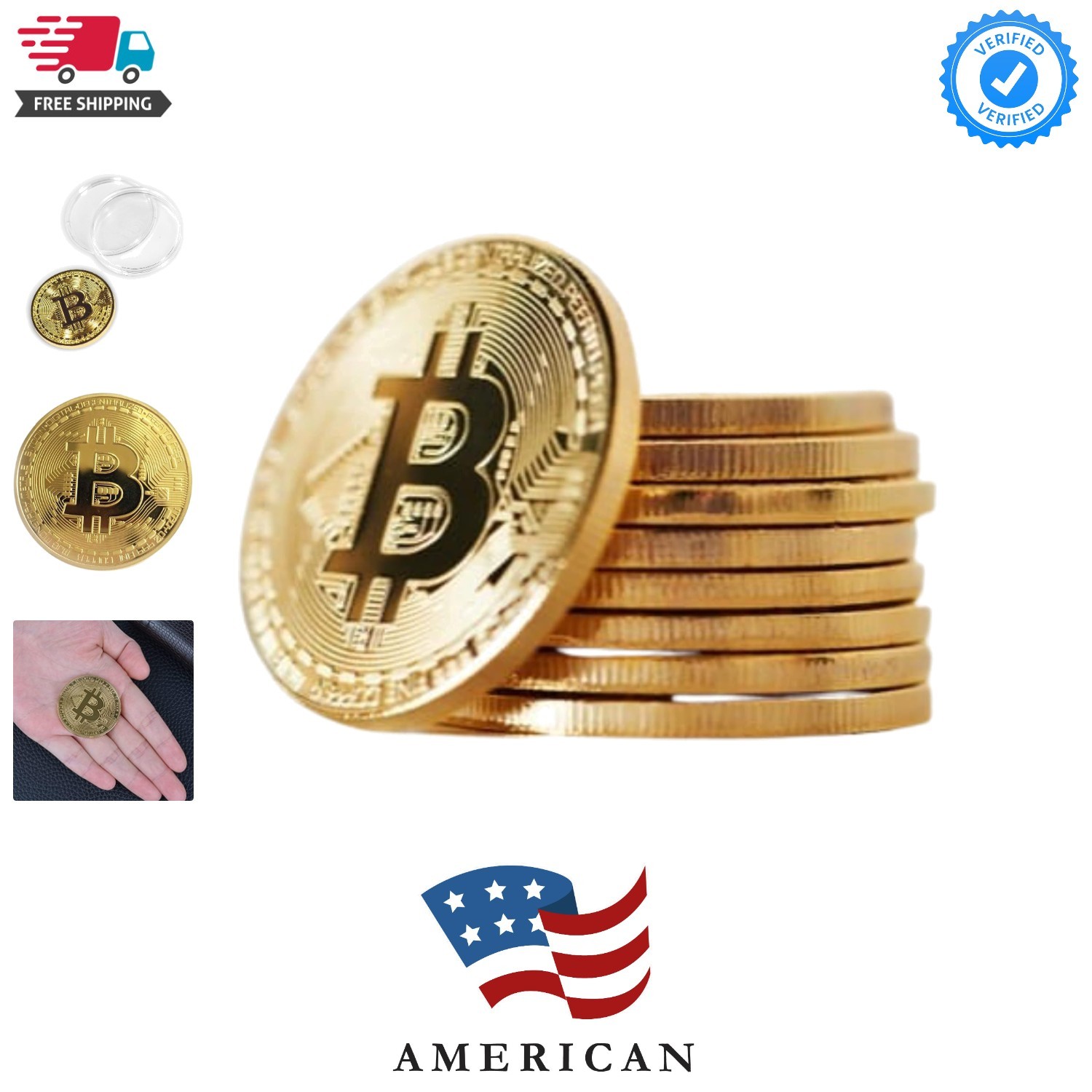 10 Pcs Bitcoin Coin Souvenir with Coin Case, Physical Bitcoin Collection, Gol... 10 Pcs Bitcoin Coin Souvenir with Coin Case, Physical Bitcoin Collection, Gol...