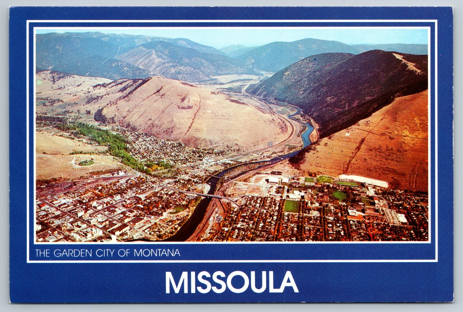 Vintage Postcard Missoula MT Aerial View Cityscape Vintage Postcard Missoula MT Aerial View Cityscape