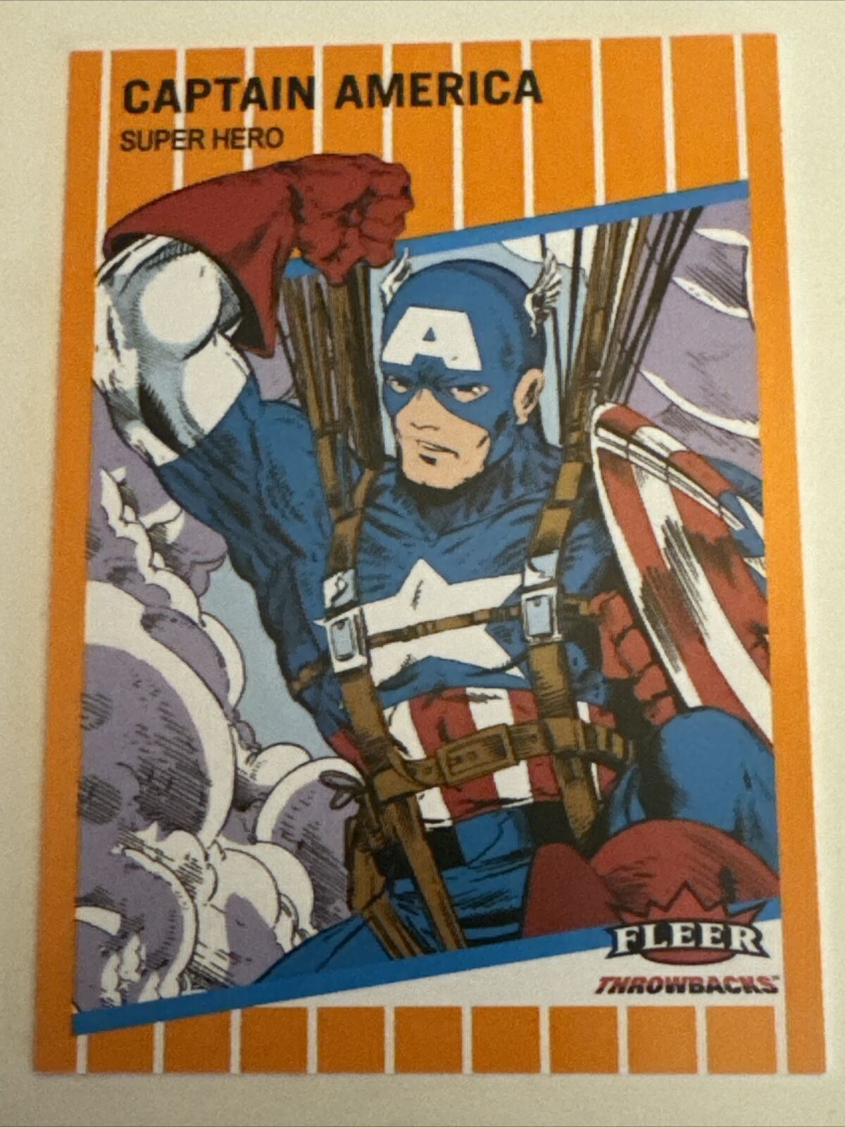 2023 Fleer Throwbacks '89 Marvel Edition Orange 329/489 Captain America #3