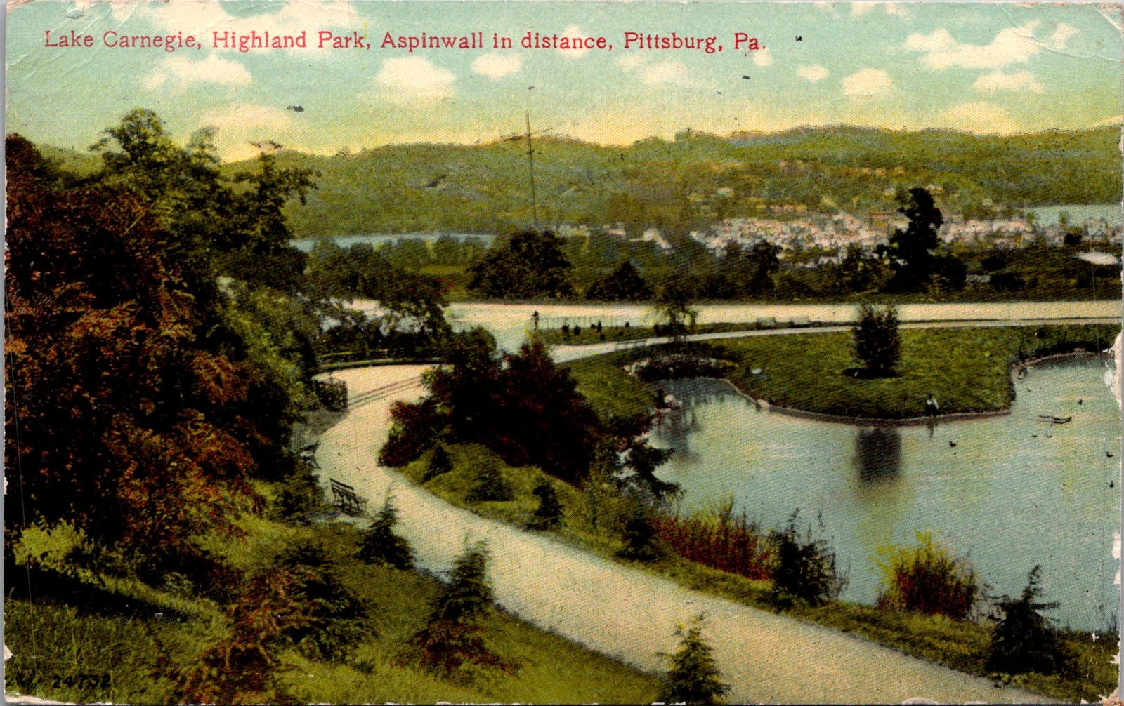 Lake Carnegie Highland Park Pittsburg PA Vintage Postcard 5P20-16 Lake Carnegie Highland Park Pittsburg PA Vintage Postcard 5P20-16