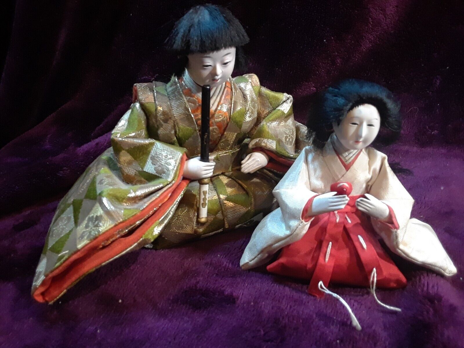 2 1950S vintage Japanese Hina doll in fine used condition