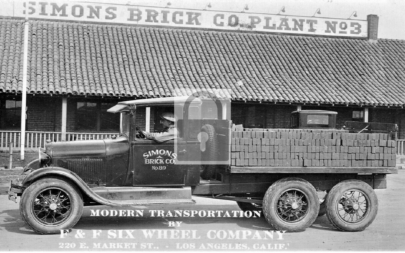 Simons Brick Co Delivery Truck Los Angeles California CA