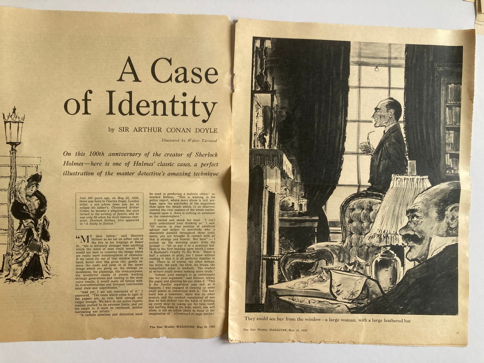 RARE MAY 16 1959 STAR WEEKLY MAGAZINE CANADA CONAN DOYLE SHERLOCK HOLMES RARE MAY 16 1959 STAR WEEKLY MAGAZINE CANADA CONAN DOYLE SHERLOCK HOLMES