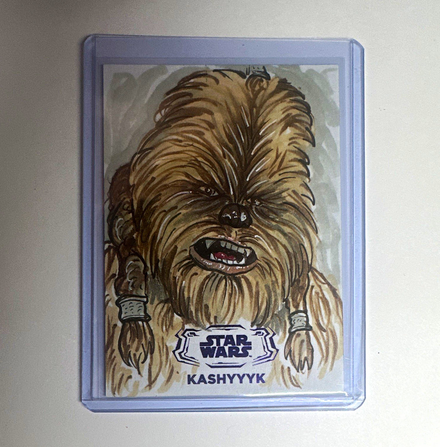 2024 Topps Star Wars Hyperspace Purple Foil Chief Tarful sketch by Quinton Baker