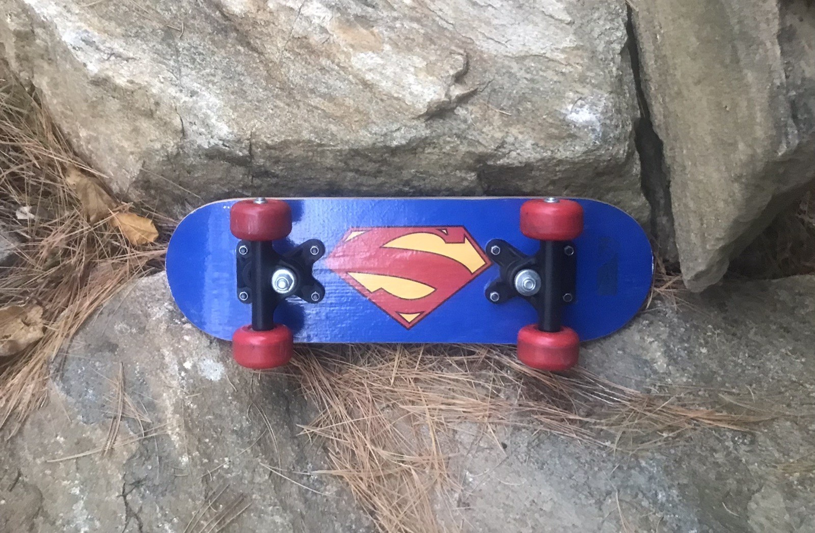 Vintage Small 17” Skateboard Superman S Logo Wood Deck DC Comics Wall Art Decor