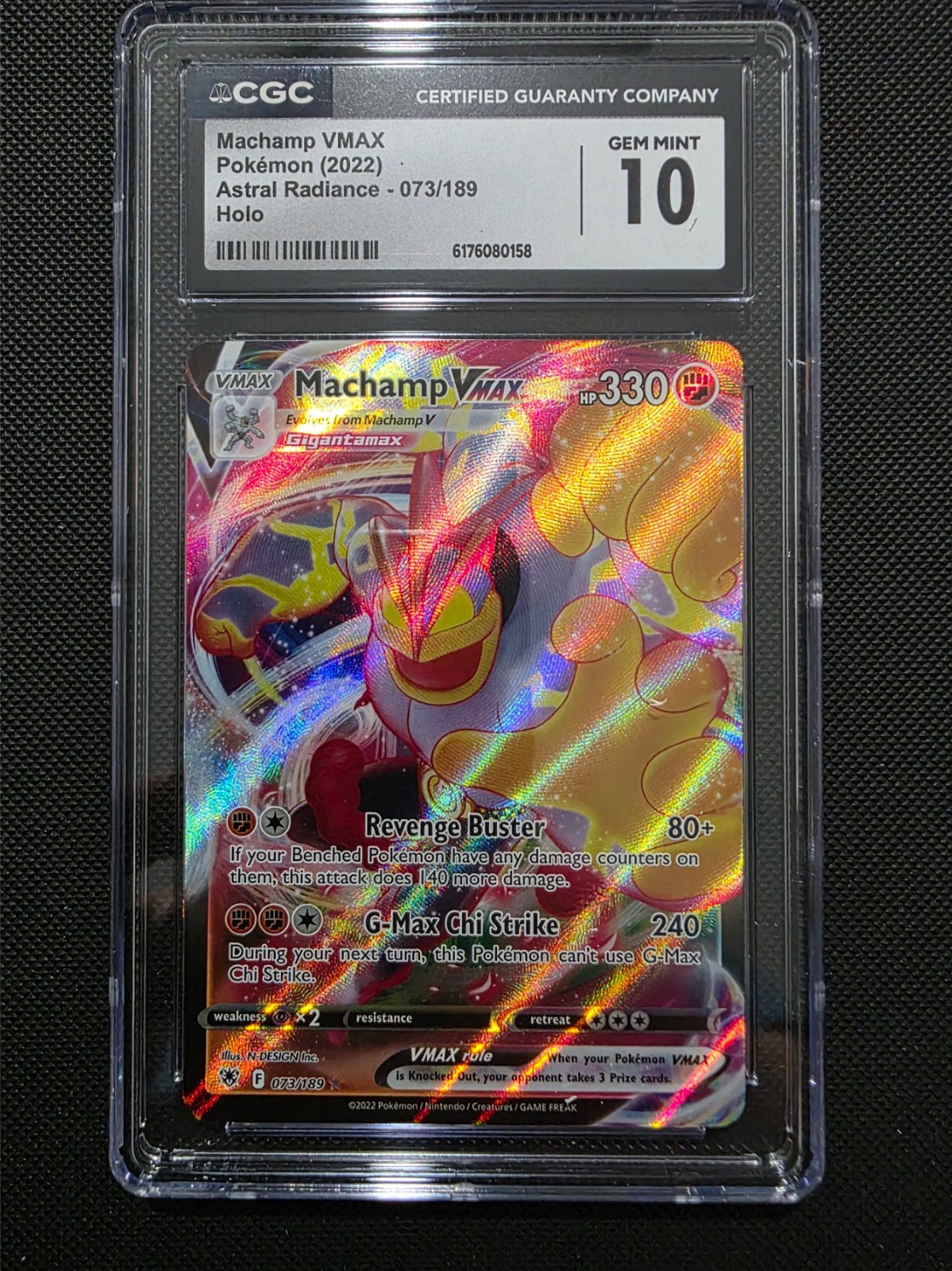 2022 POKÉMON ASTRAL RADIANCE HOLO #073/189 MACHAMP VMAX CGC 10 GEM MINT 2022 POKÉMON ASTRAL RADIANCE HOLO #073/189 MACHAMP VMAX CGC 10 GEM MINT