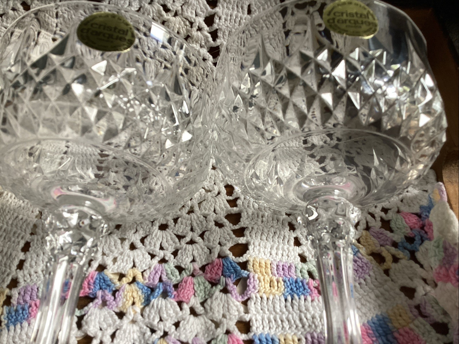 Vintage Cristal d’Arques Longchamp Crystal Champagne Glasses/ Sherbets Set Of 4 Vintage Cristal d’Arques Longchamp Crystal Champagne Glasses/ Sherbets Set Of 4