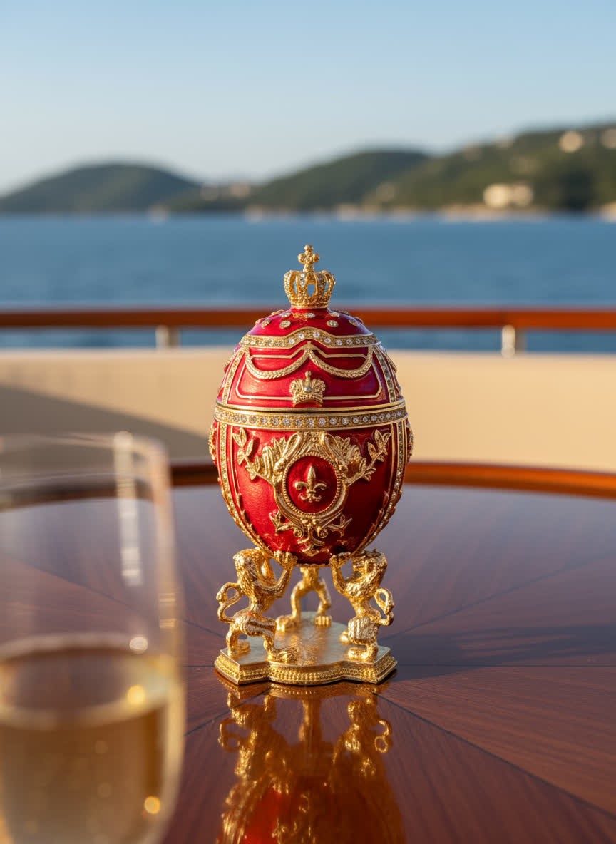 Faberge Imperial Collection Faberge Egg Trinket Box Fabergé  24k Gold Handmade