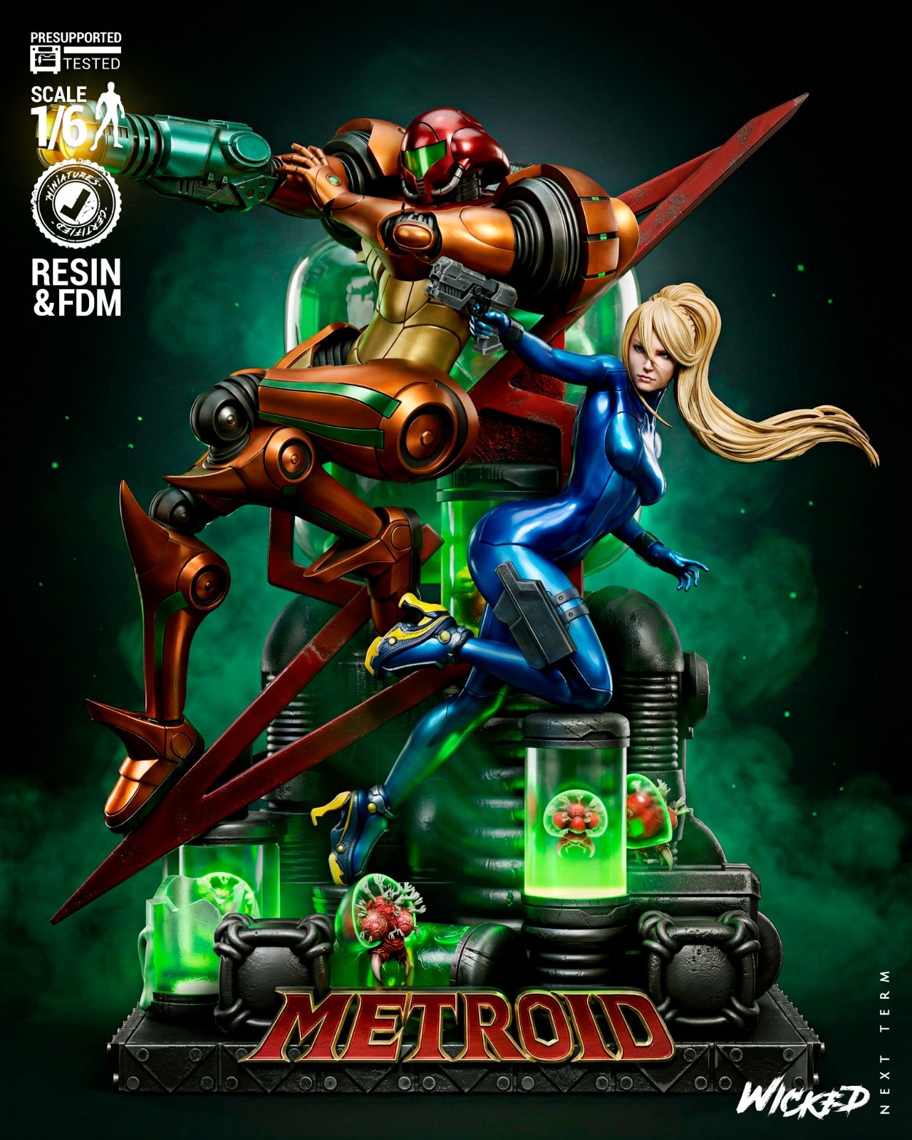 Samus Aran | Power Suit & Zero Suit Edition | UNPAINTED | 1/8 Scale Resin Kit