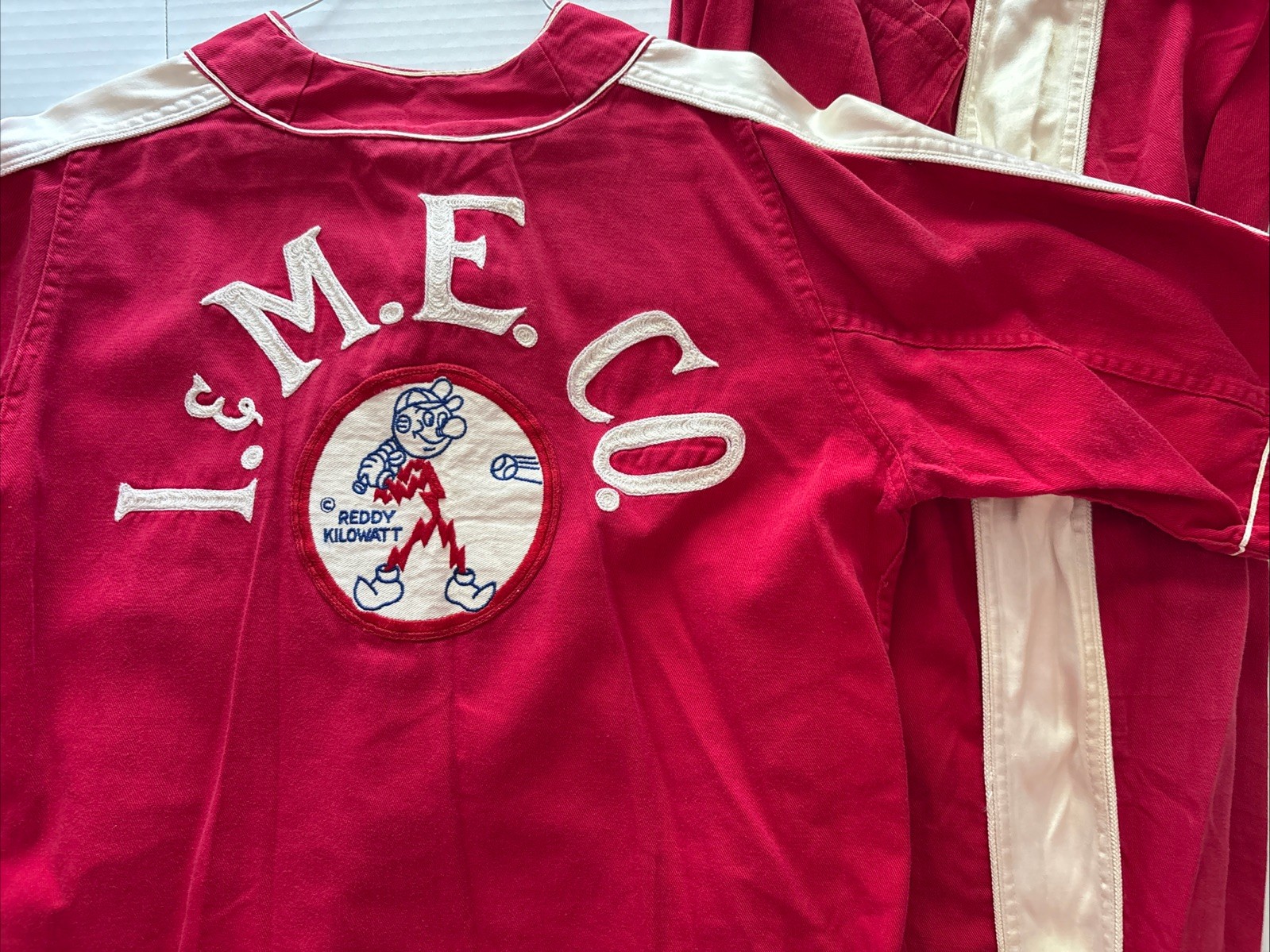 VTG Reddy Kilowatt I&M Electric Softball Uniform Marshall Gamemaster Butler, In VTG Reddy Kilowatt I&M Electric Softball Uniform Marshall Gamemaster Butler, In