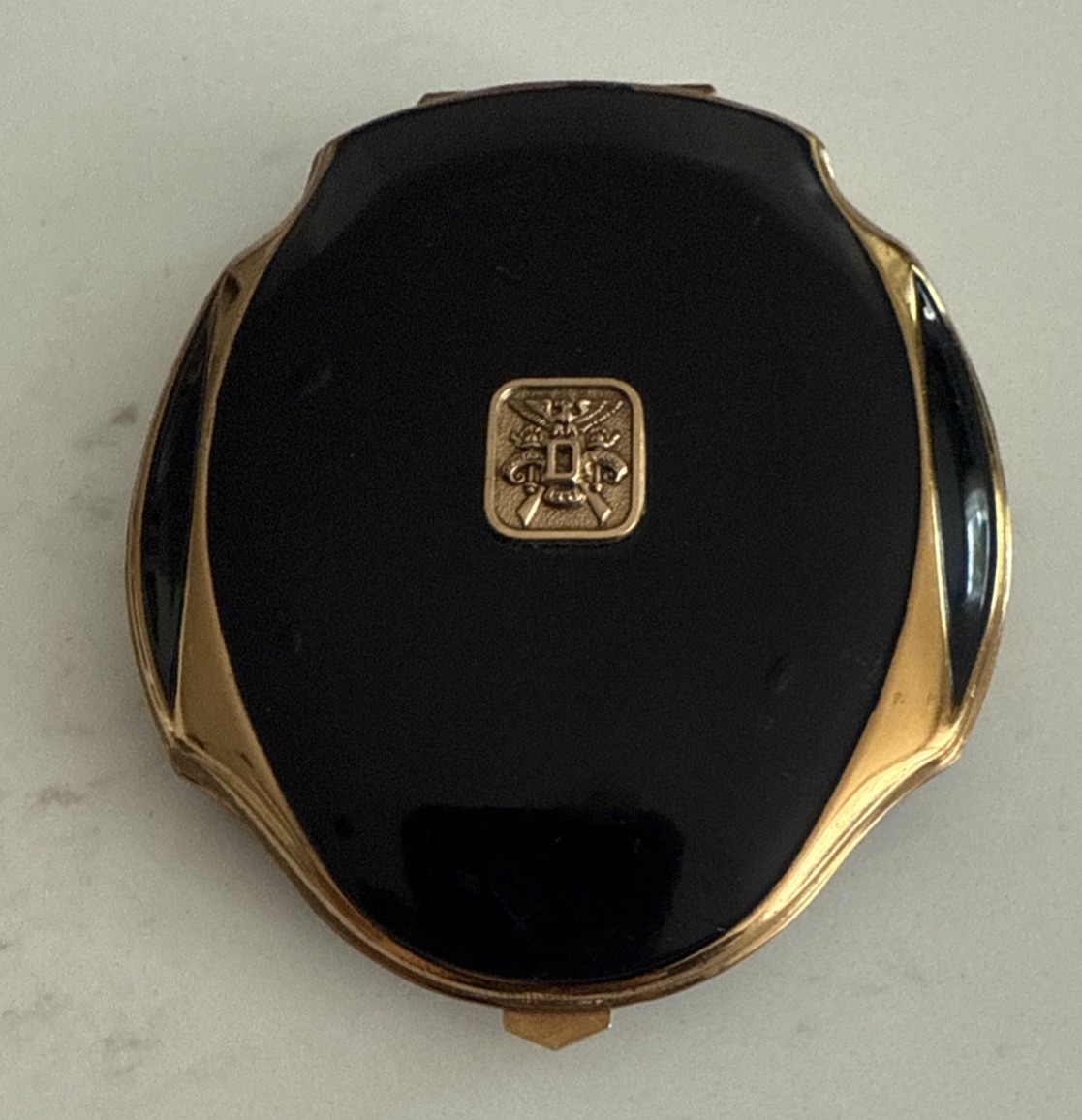 RARE Vintage Clarice Jane Military Ball 1937 Black Compact With Mirror RARE Vintage Clarice Jane Military Ball 1937 Black Compact With Mirror