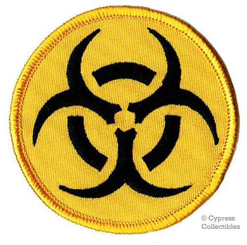 BIOHAZARD SYMBOL embroidered iron-on PATCH YELLOW LOGO WARNING TOXIC NUCLEAR
