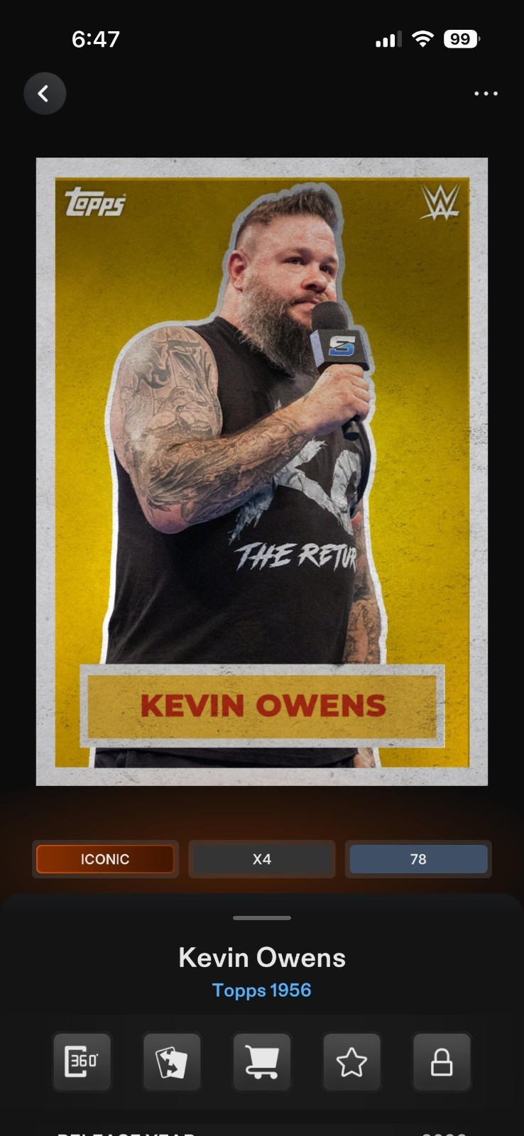 Topps WWE Slam 2026 Topps 1956 Gold Base Iconic Select