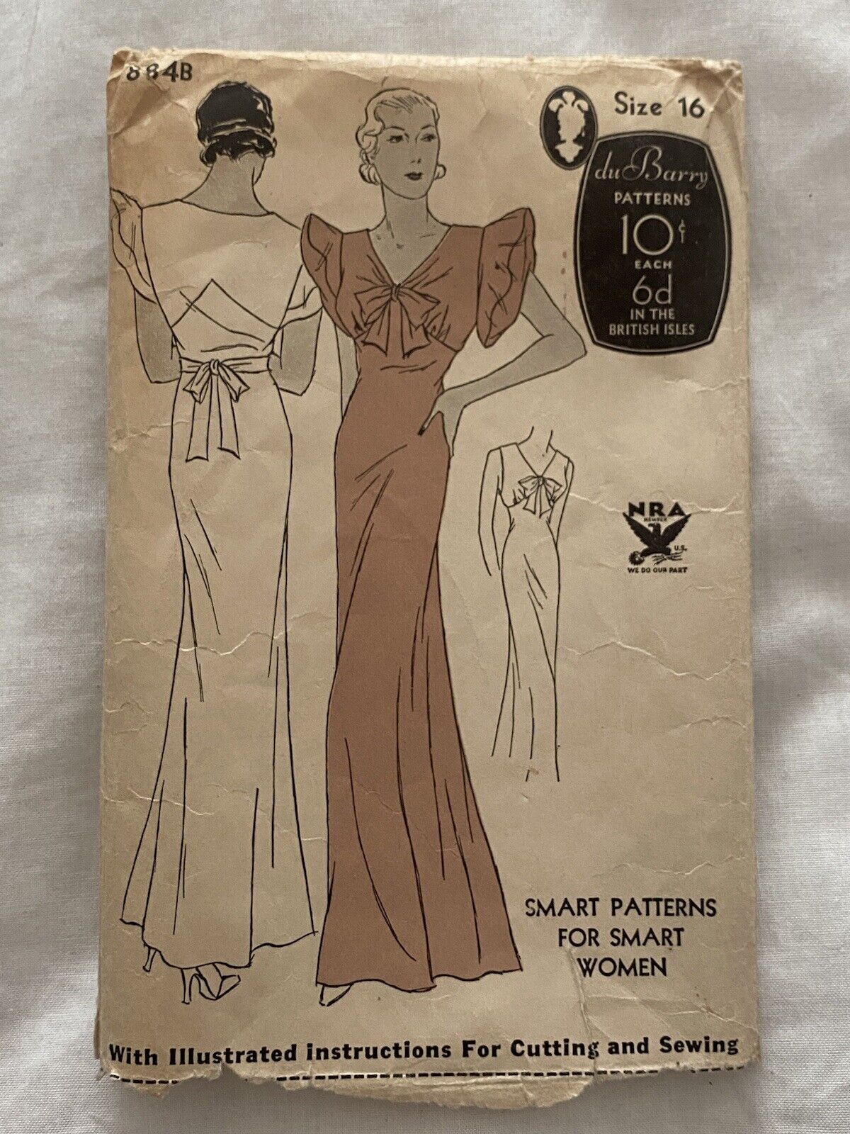 Vintage du Barry Sewing Patterns Evening Gown Homemade Babe Ruth Newspaper Piece