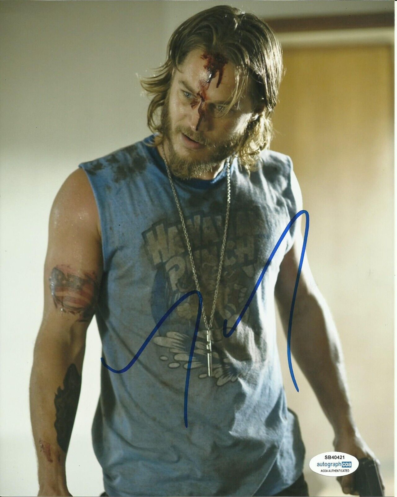TRAVIS FIMMEL SIGNED THE BAYTOWN OUTLAWS PHOTO  (2) ALSO ACOA CERT