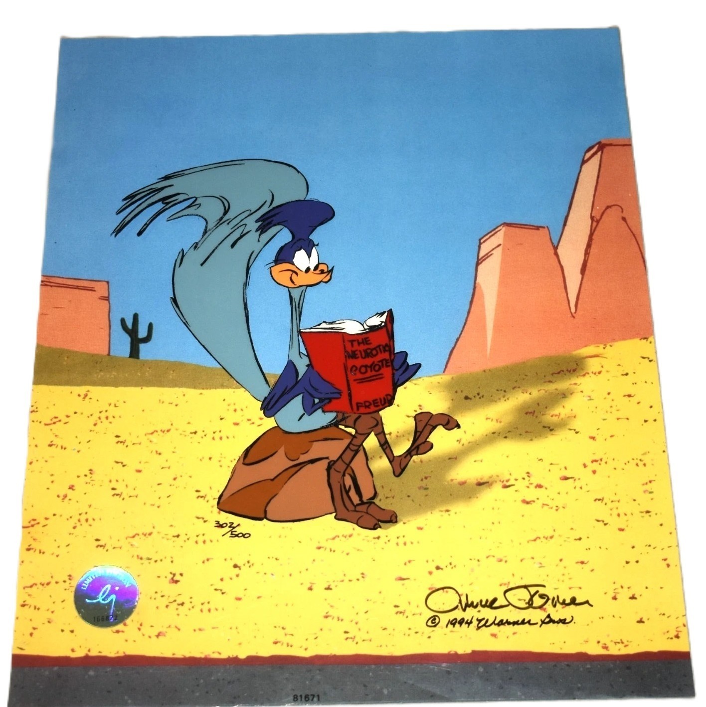 Chuck Jones Signed Neurotic Coyote Hand Painted LE 12x10 Animation Cel /500 GRAD Chuck Jones Signed Neurotic Coyote Hand Painted LE 12x10 Animation Cel /500 GRAD