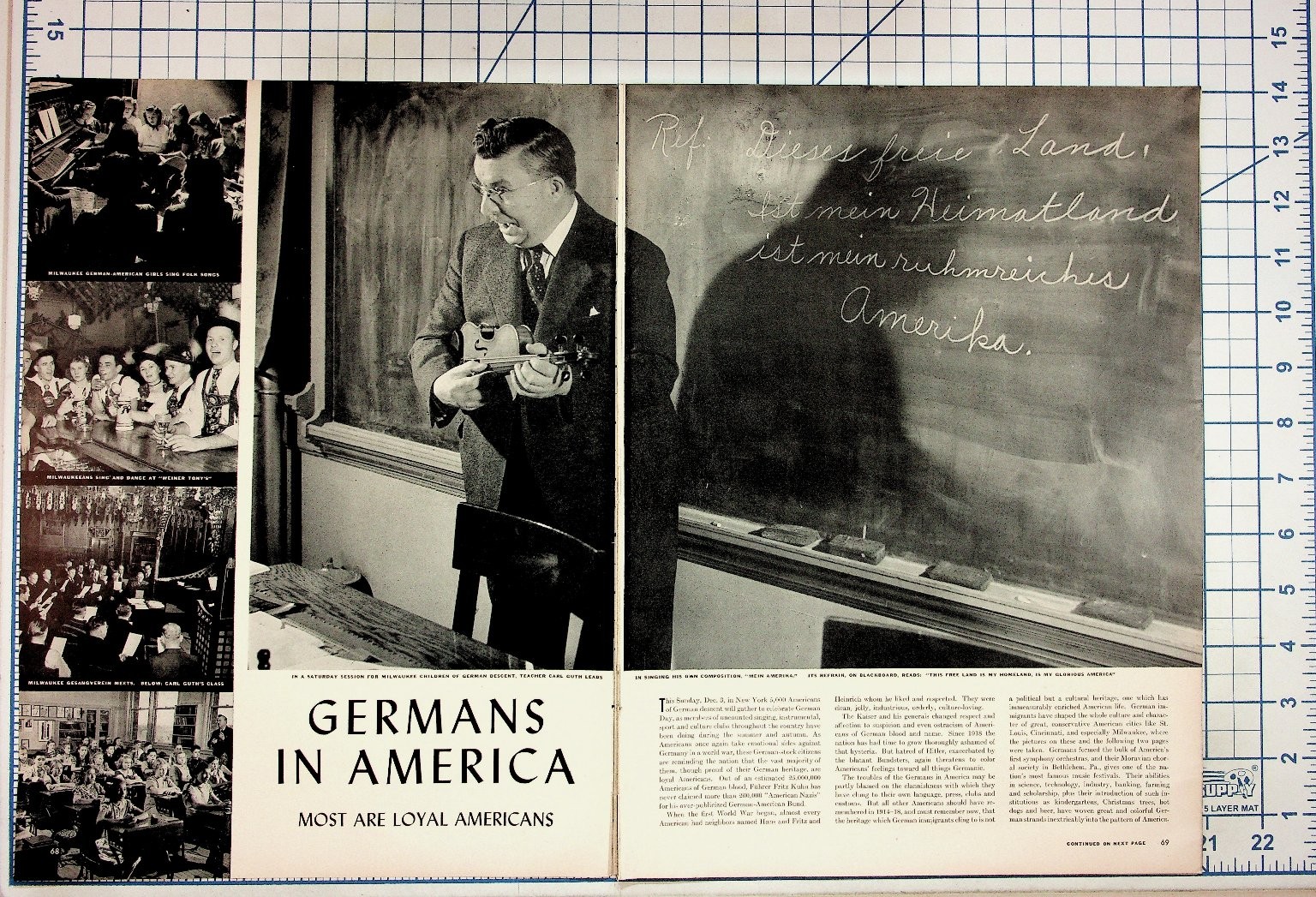 1939 Life Magazine Article: Germans in America Most Loyal WWII Era History 1939 Life Magazine Article: Germans in America Most Loyal WWII Era History