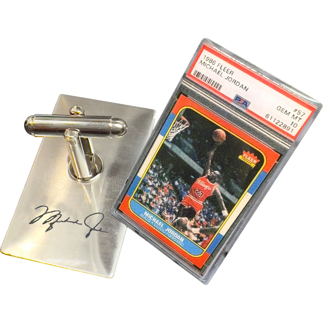 PBX-011-H Cufflinks for 1986 1987 Fleer Michael Jordan Rookie Card Collectors PS