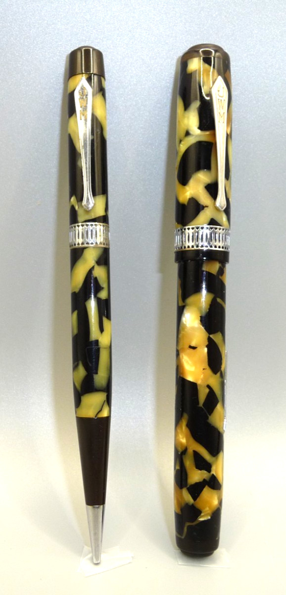Waterman Vintage 1930's Black and Pearl Celluoid Patrician Pen Set-fine-restored Waterman Vintage 1930's Black and Pearl Celluoid Patrician Pen Set-fine-restored