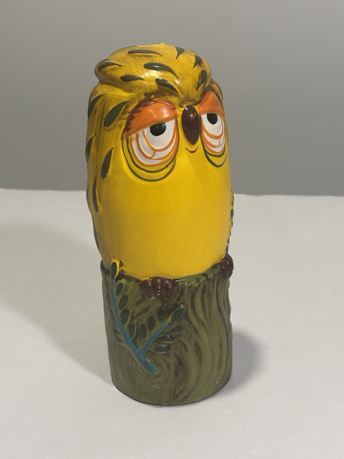 Vintage 70s Takahashi SF Ceramic Yellow Owl Tree Vase NIB Mint Japan 80-OWLTREE Vintage 70s Takahashi SF Ceramic Yellow Owl Tree Vase NIB Mint Japan 80-OWLTREE