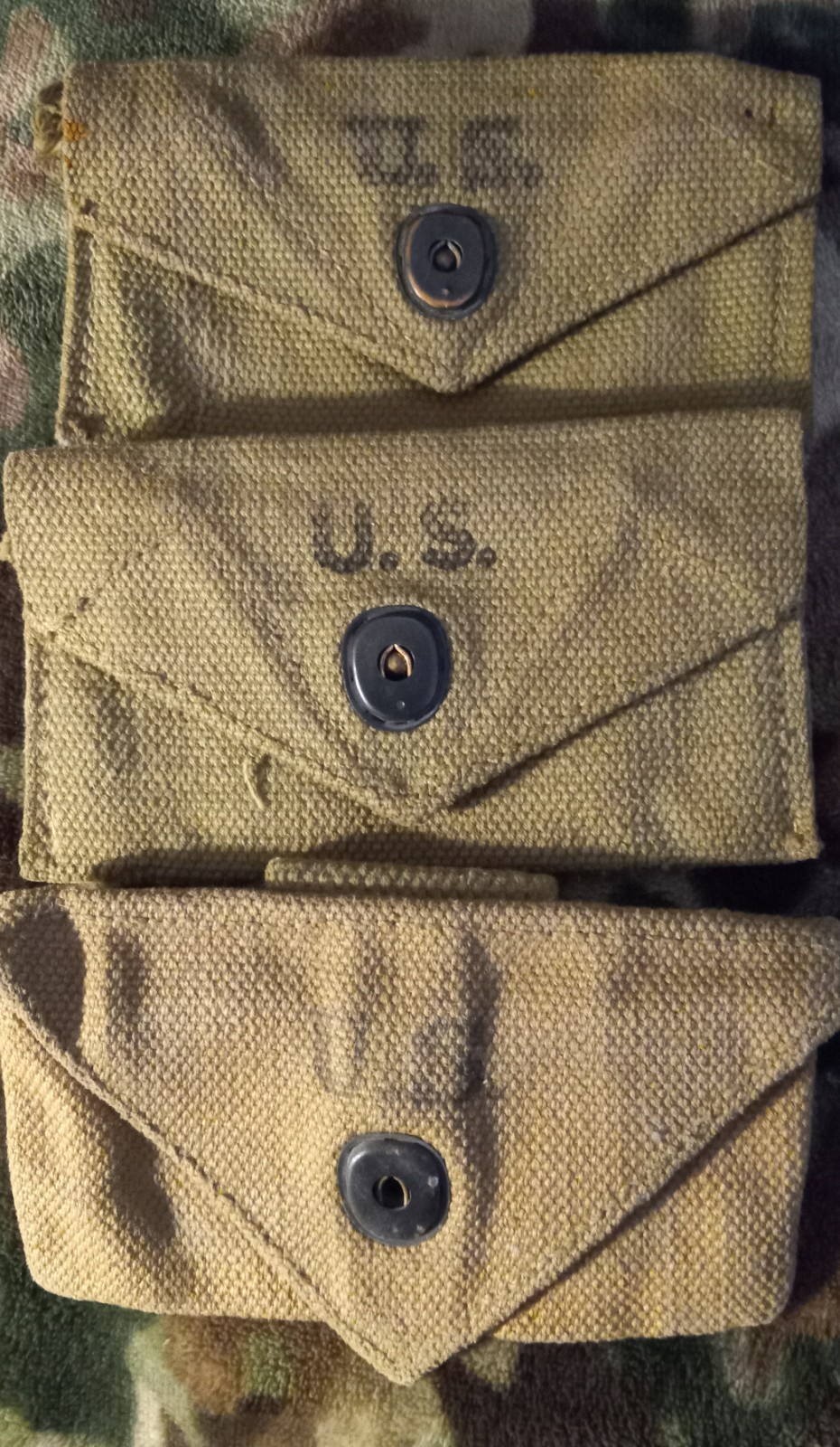 WWll U.S. Army Original 1942 Unit Marked First Aid Pouches-B.A.B. CO-Bearse Co WWll U.S. Army Original 1942 Unit Marked First Aid Pouches-B.A.B. CO-Bearse Co