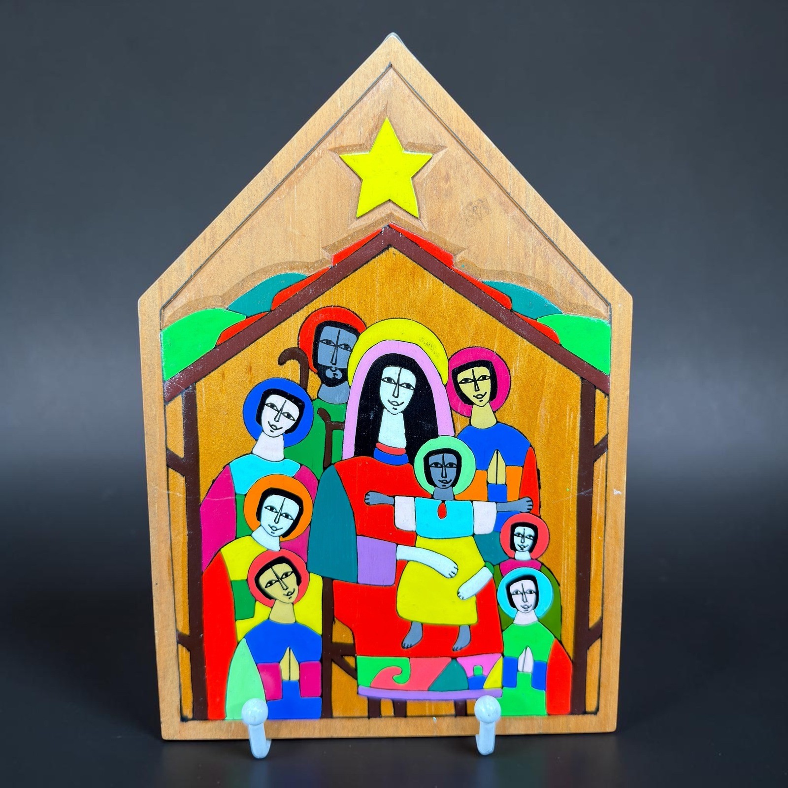 La Semilla de Dios El Salvador Wood Nativity Plaque Folk Art La Palma Wooden La Semilla de Dios El Salvador Wood Nativity Plaque Folk Art La Palma Wooden