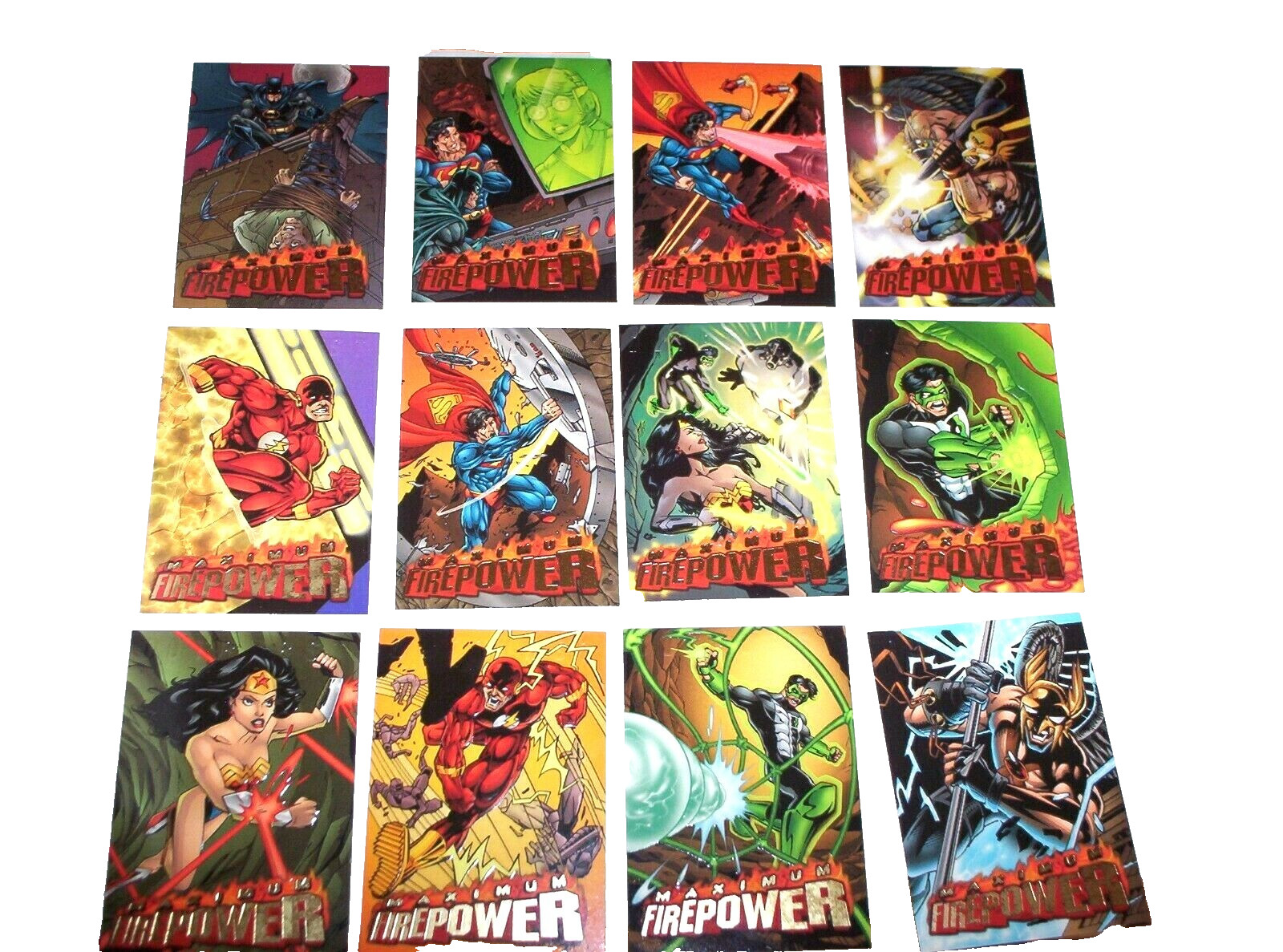 1996 FLEER DC OUTBURST MAXIMUM FIREPOWER EMBOSSED INSERT FOIL 20 CARD SET BATMAN 1996 FLEER DC OUTBURST MAXIMUM FIREPOWER EMBOSSED INSERT FOIL 20 CARD SET BATMAN
