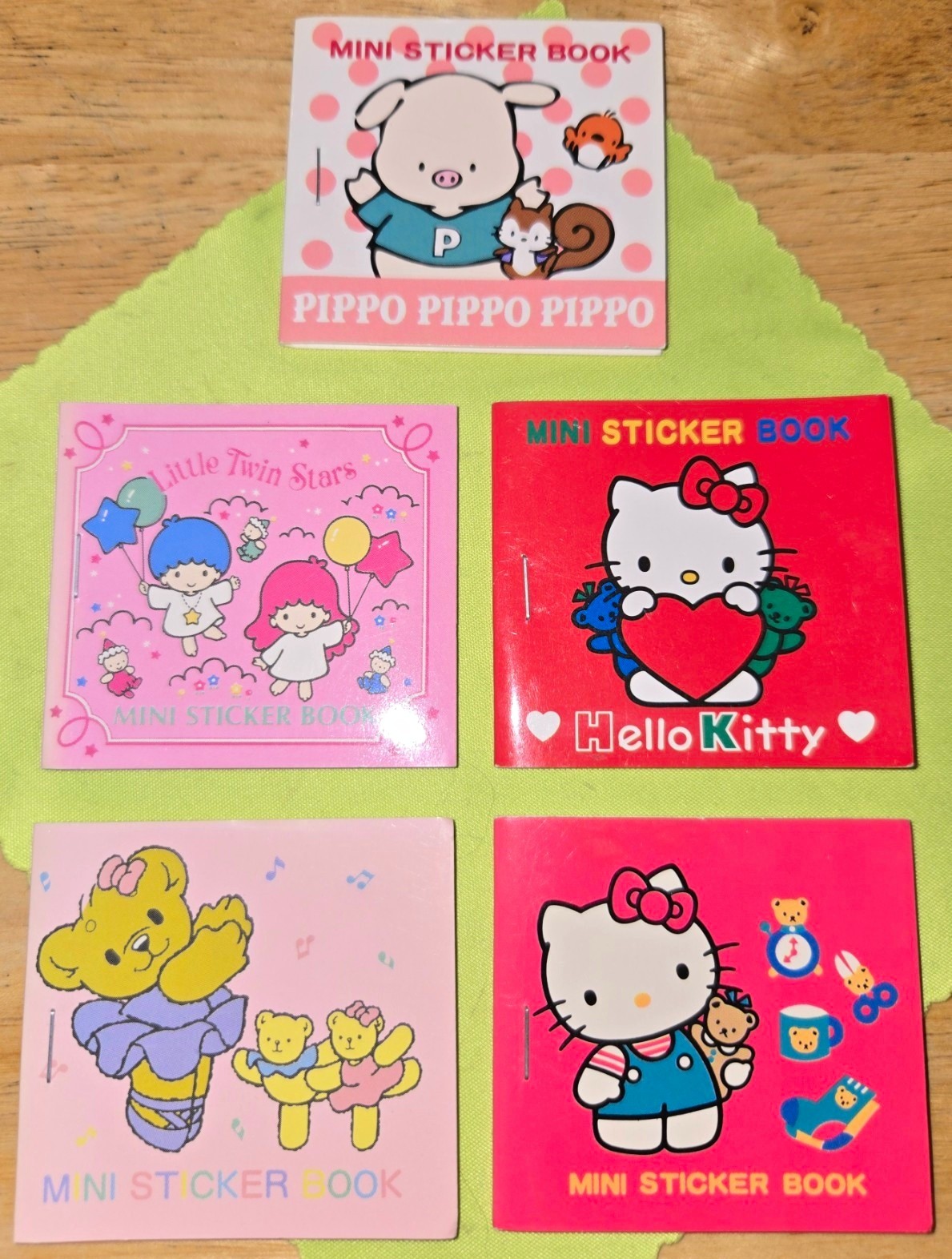 Sanrio Vintage 1989 Mini Sticker Book Set of 5 Hello Kitty Pippo Twin Stars