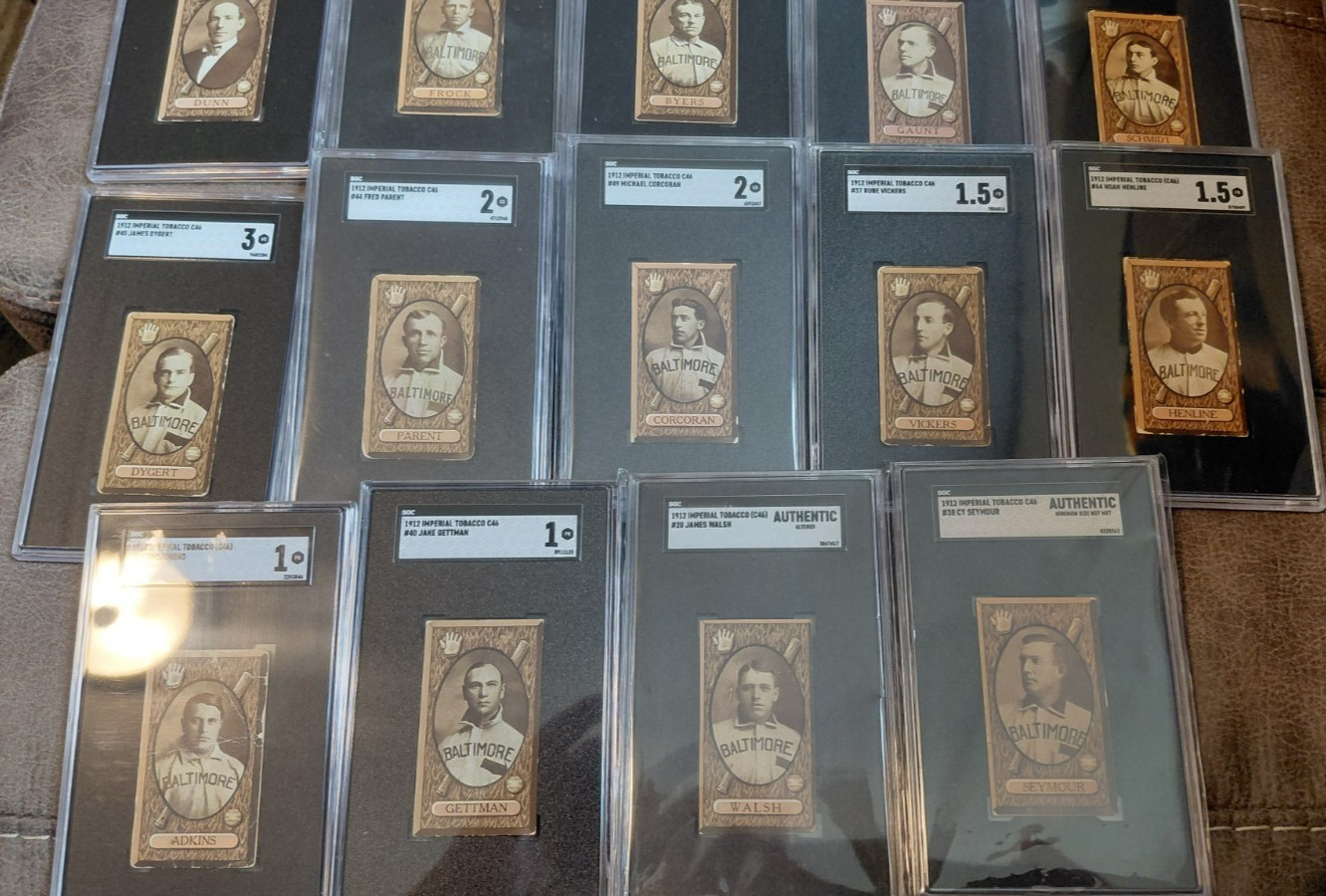 1912 C46 IMPERIAL TOBACCO  RARE BALTIMORE TEAM SET  SGC GRADED